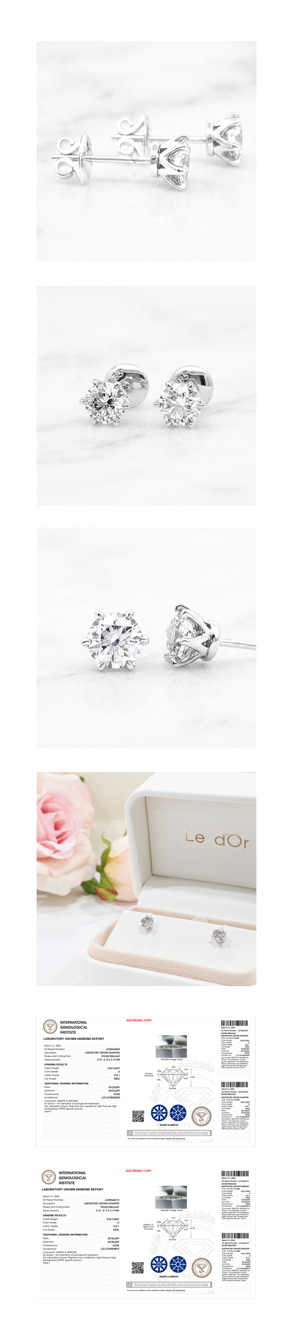 Élise Solitaire Earrings 엘리제 솔리테어 이어링 0.5캐럿