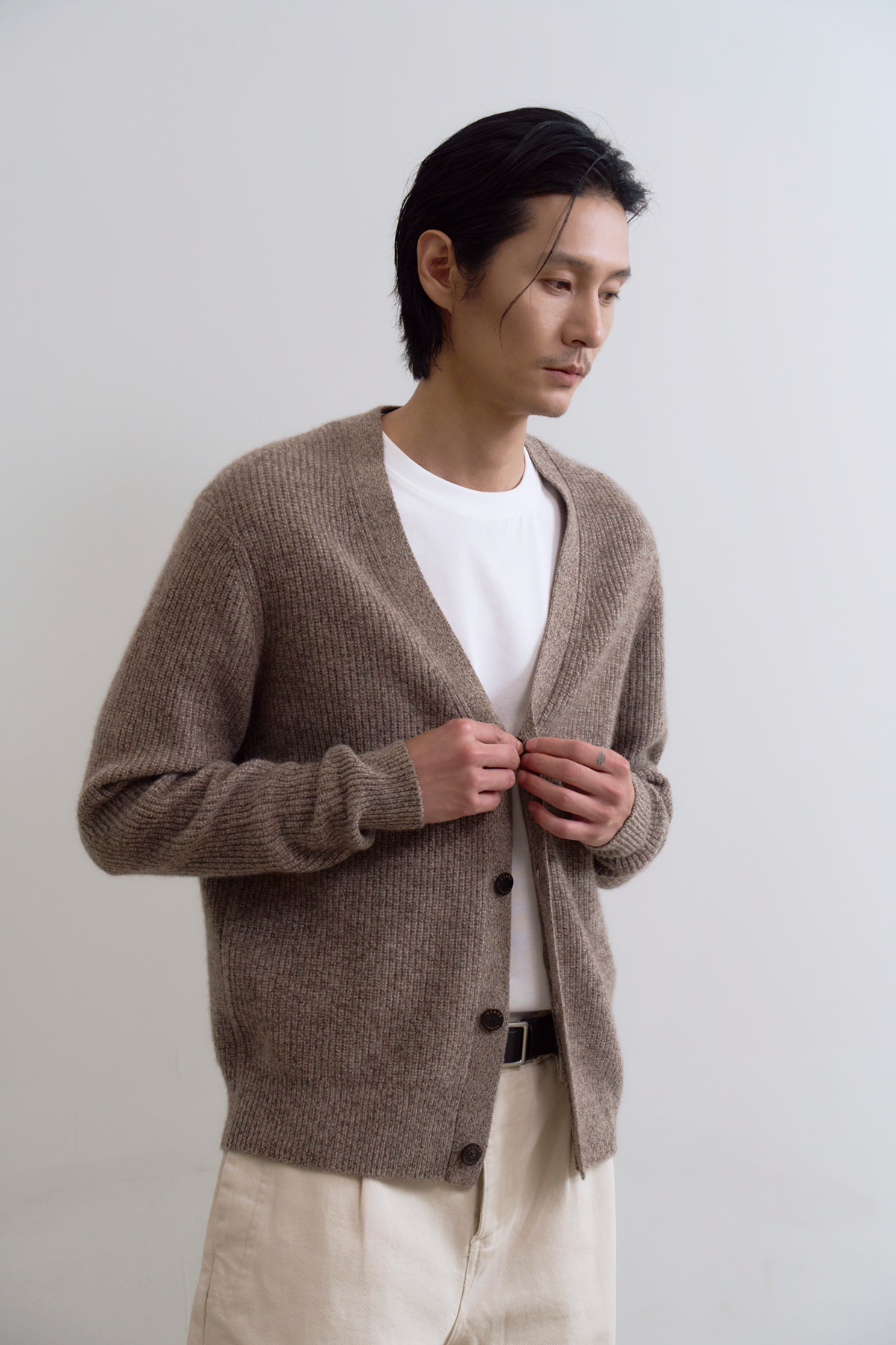 [캐시미어100] 하찌 가디건 BROWN