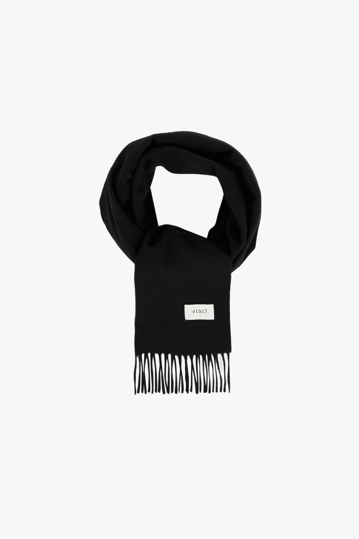 [캐시미어100] 베이직 프링지 머플러 BLACK