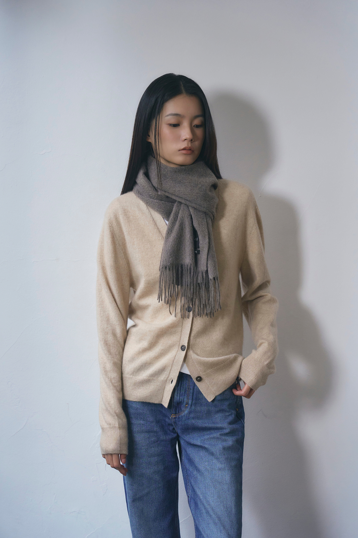 [캐시미어100] 베이직 머플러 NATURAL BROWN