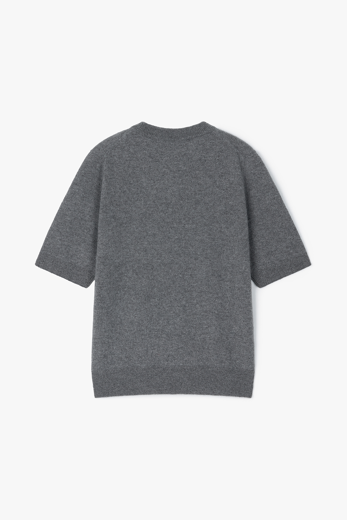 [캐시미어100] 베이직 반팔 니트 STEEL GRAY