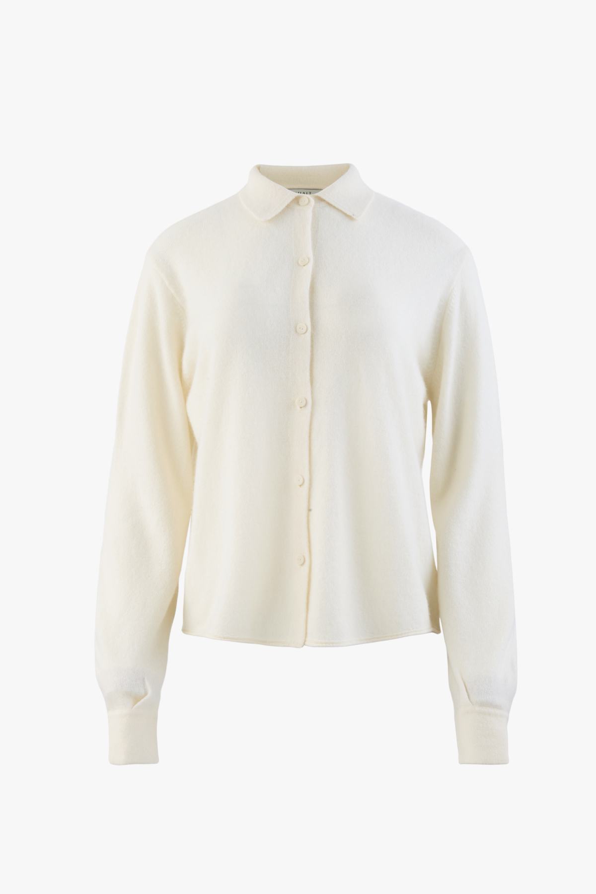 [캐시미어100] 마카롱 니트 셔츠 WHITE