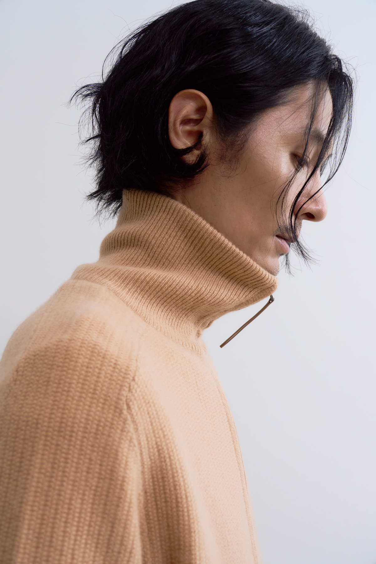[캐시미어100] 집업 가디건 SOFT CAMEL