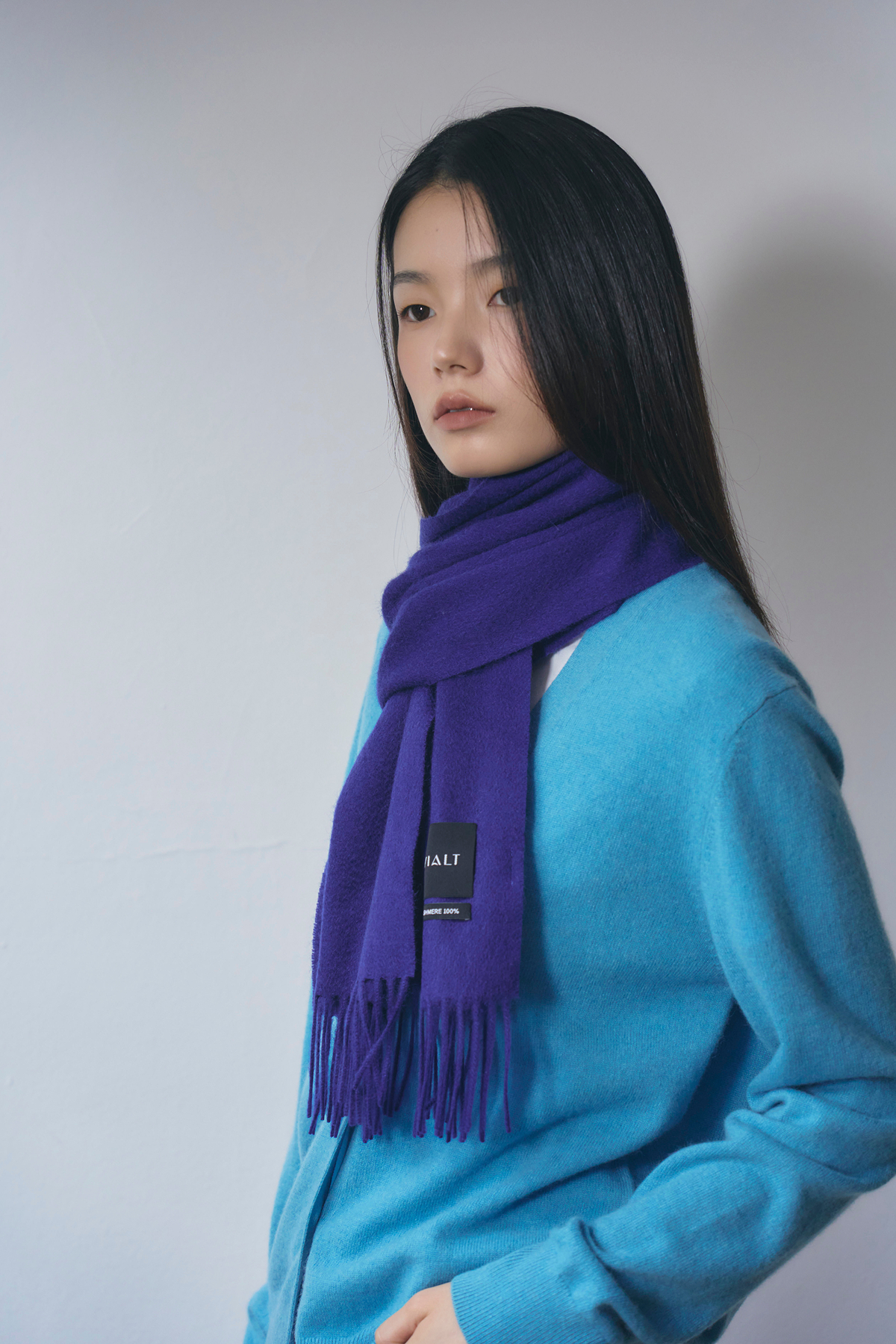 [캐시미어100] 베이직 머플러 ROYAL BLUE