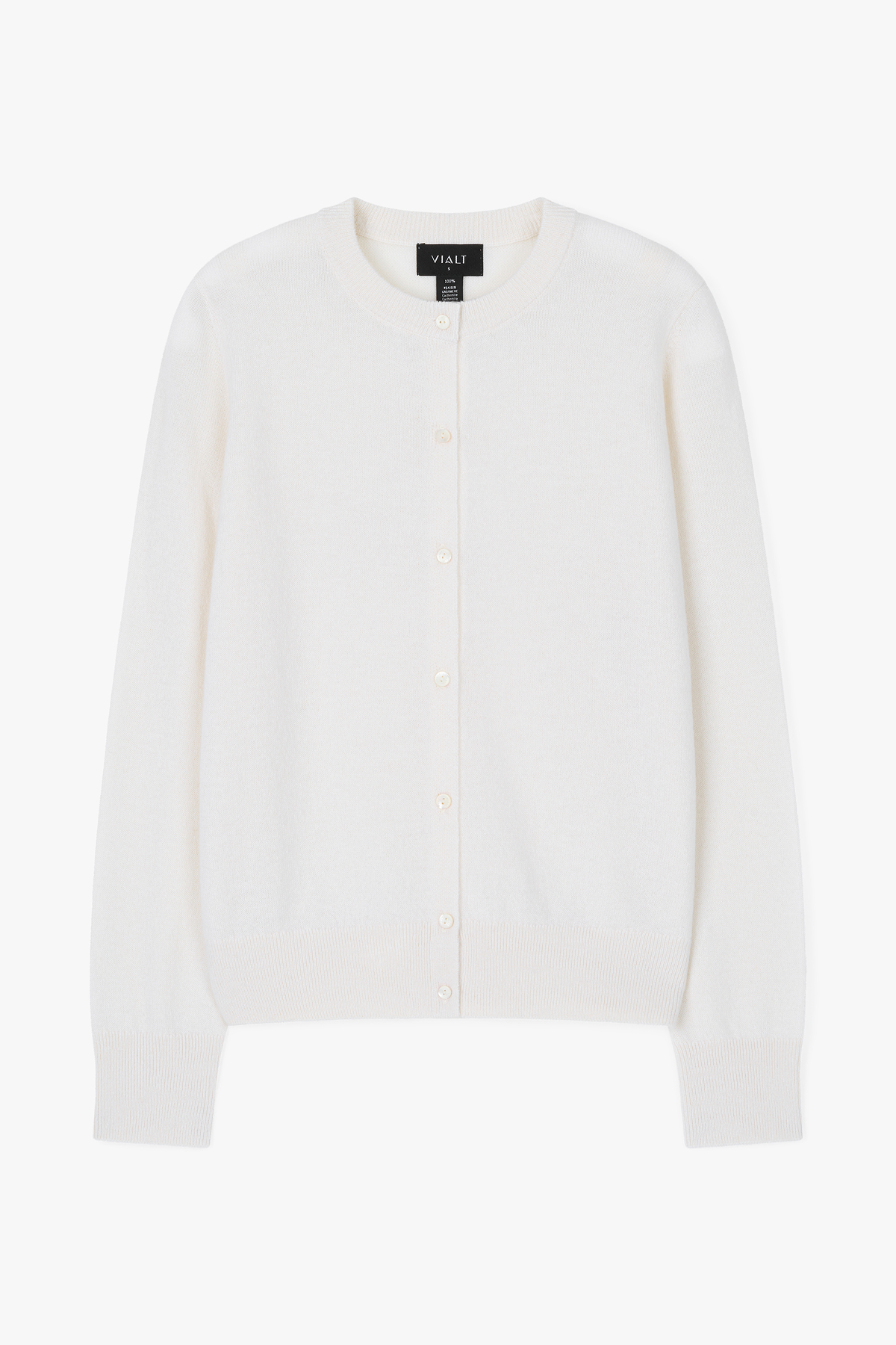 [캐시미어100] 베이직 라운드넥 가디건 WHITE