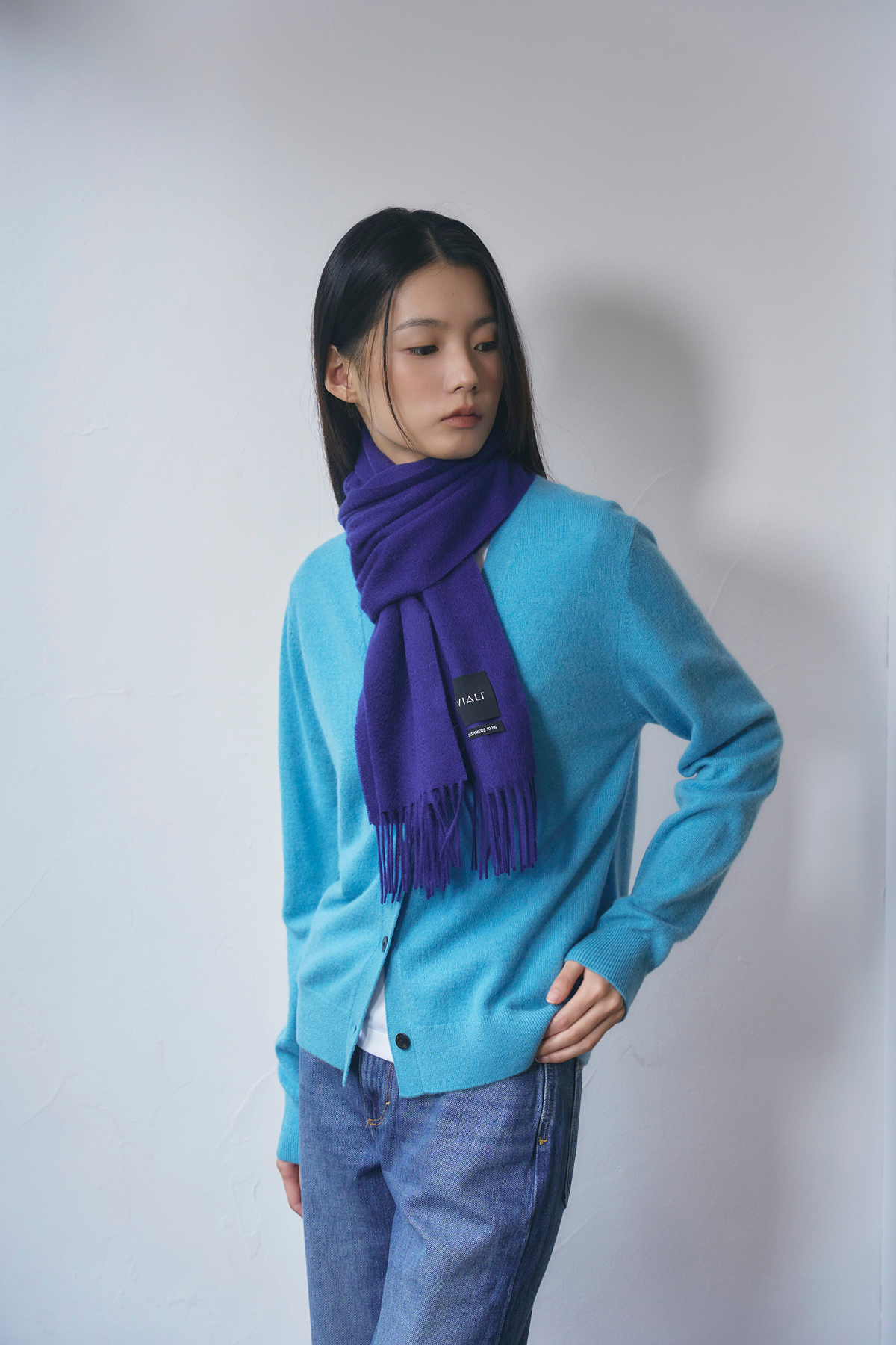 [캐시미어100] 베이직 머플러 ROYAL BLUE