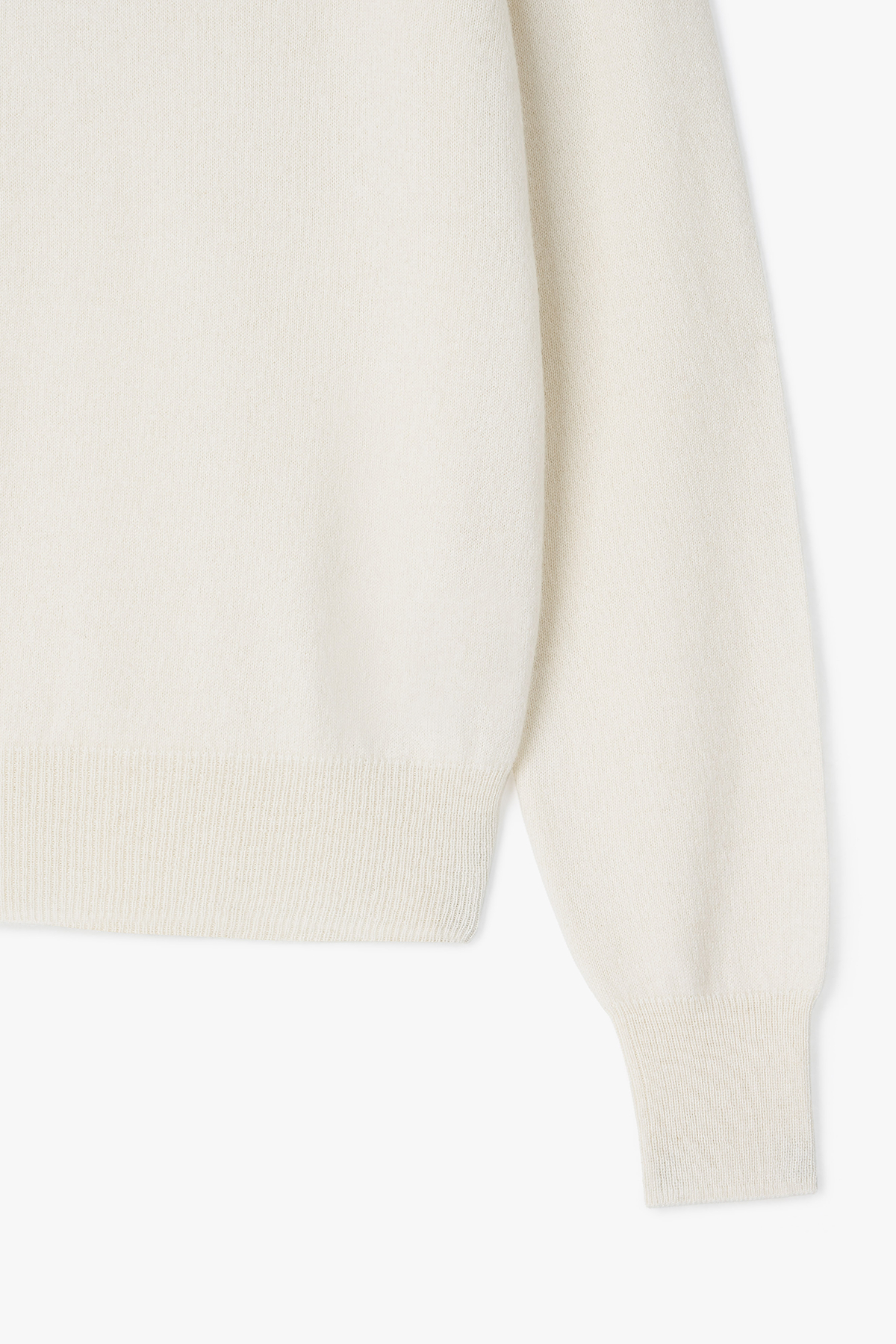 [몽골 캐시미어100] 오가닉 브이넥 니트 NATURAL WHITE