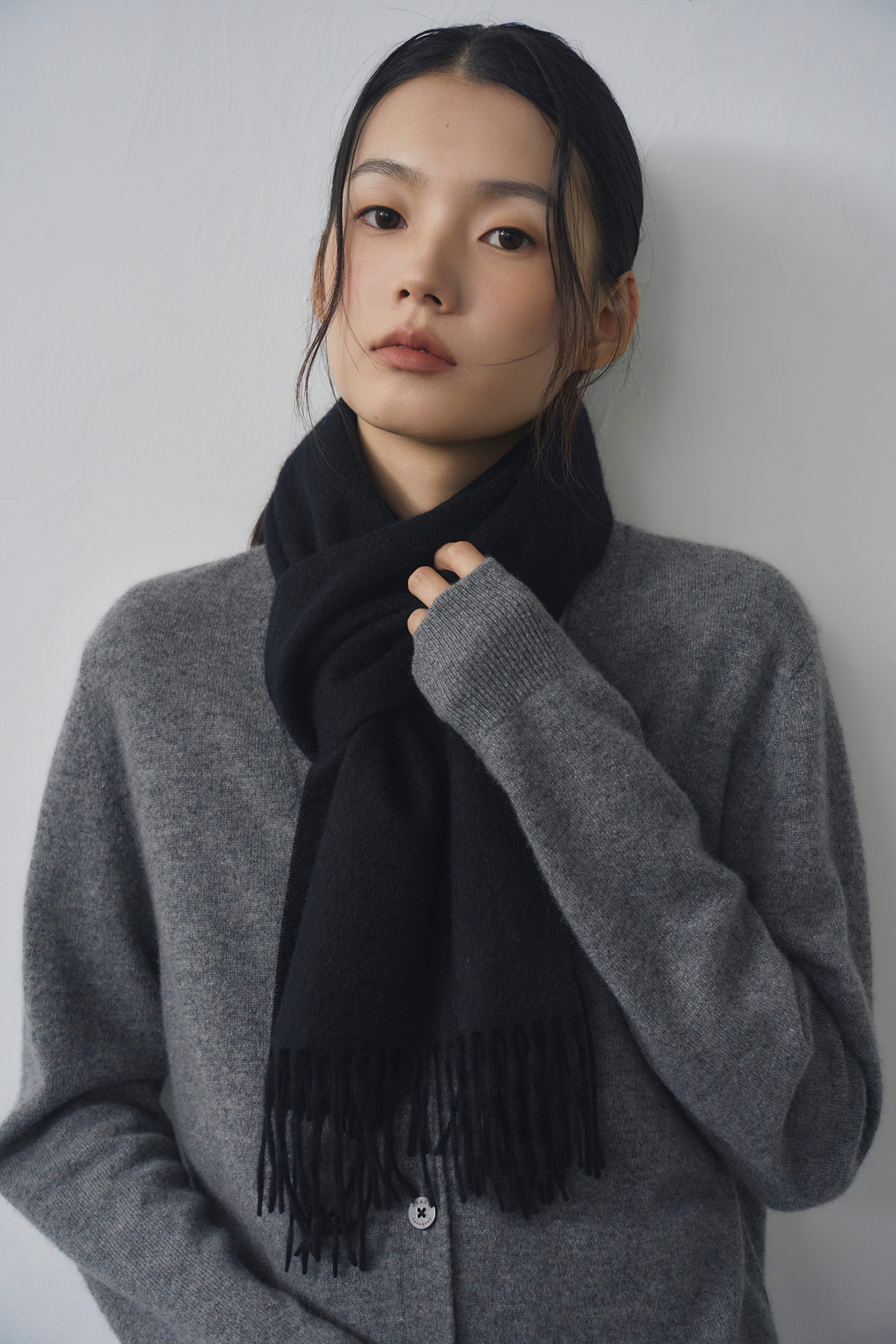 [캐시미어100] 베이직 머플러 MID GRAY 복제