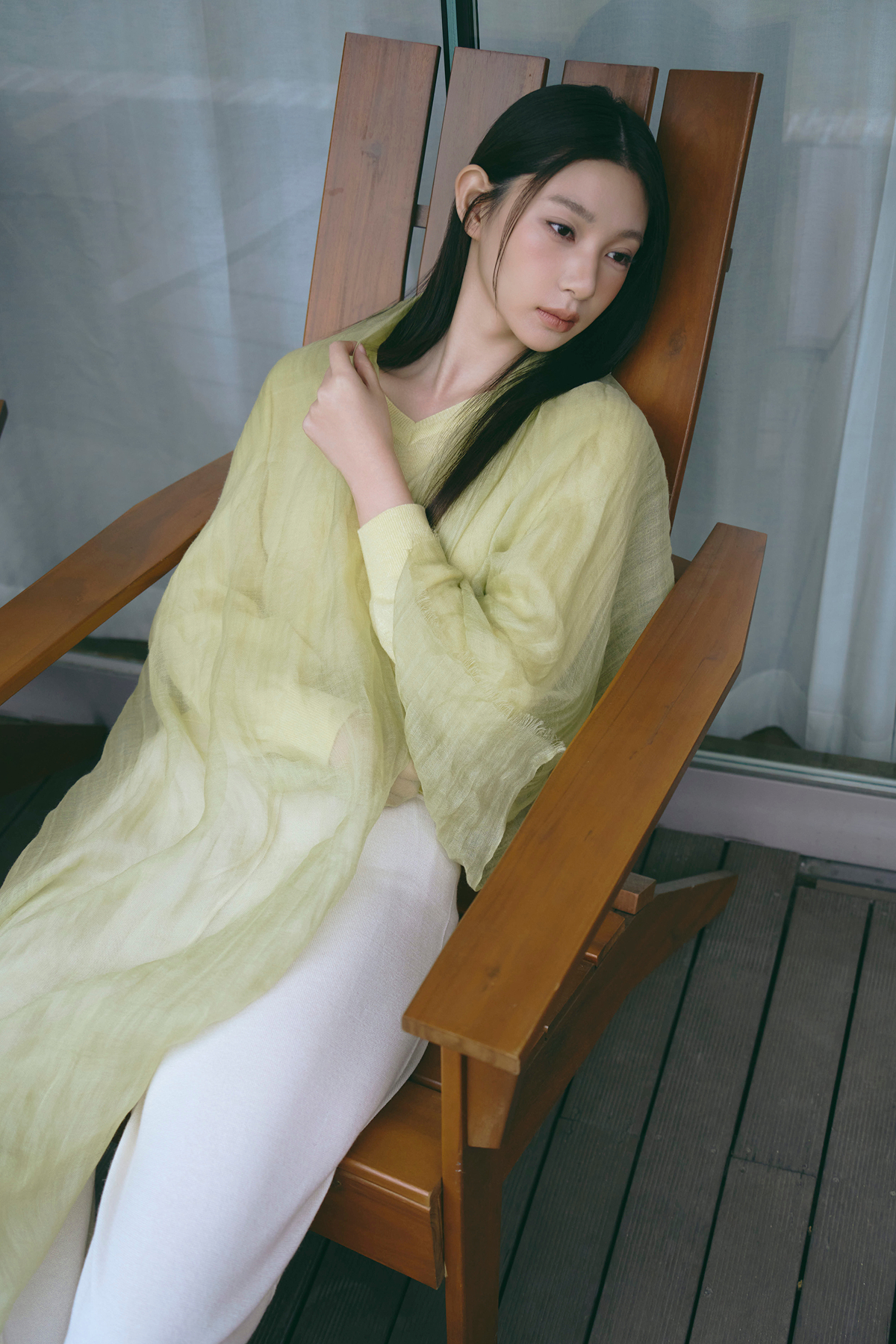 [린넨85 캐시15] 라이트 머플러 SAGE GREEN