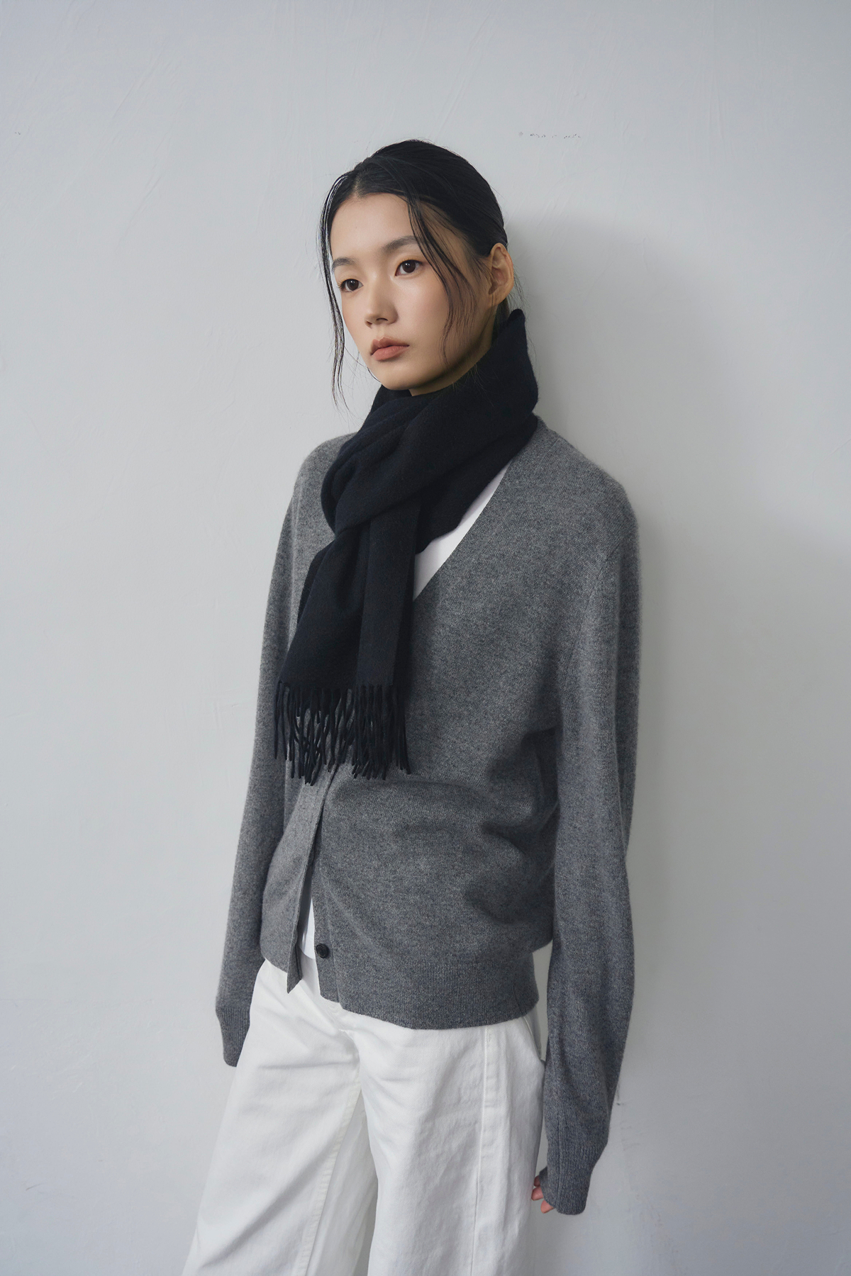 [캐시미어100] 베이직 머플러 MID GRAY 복제