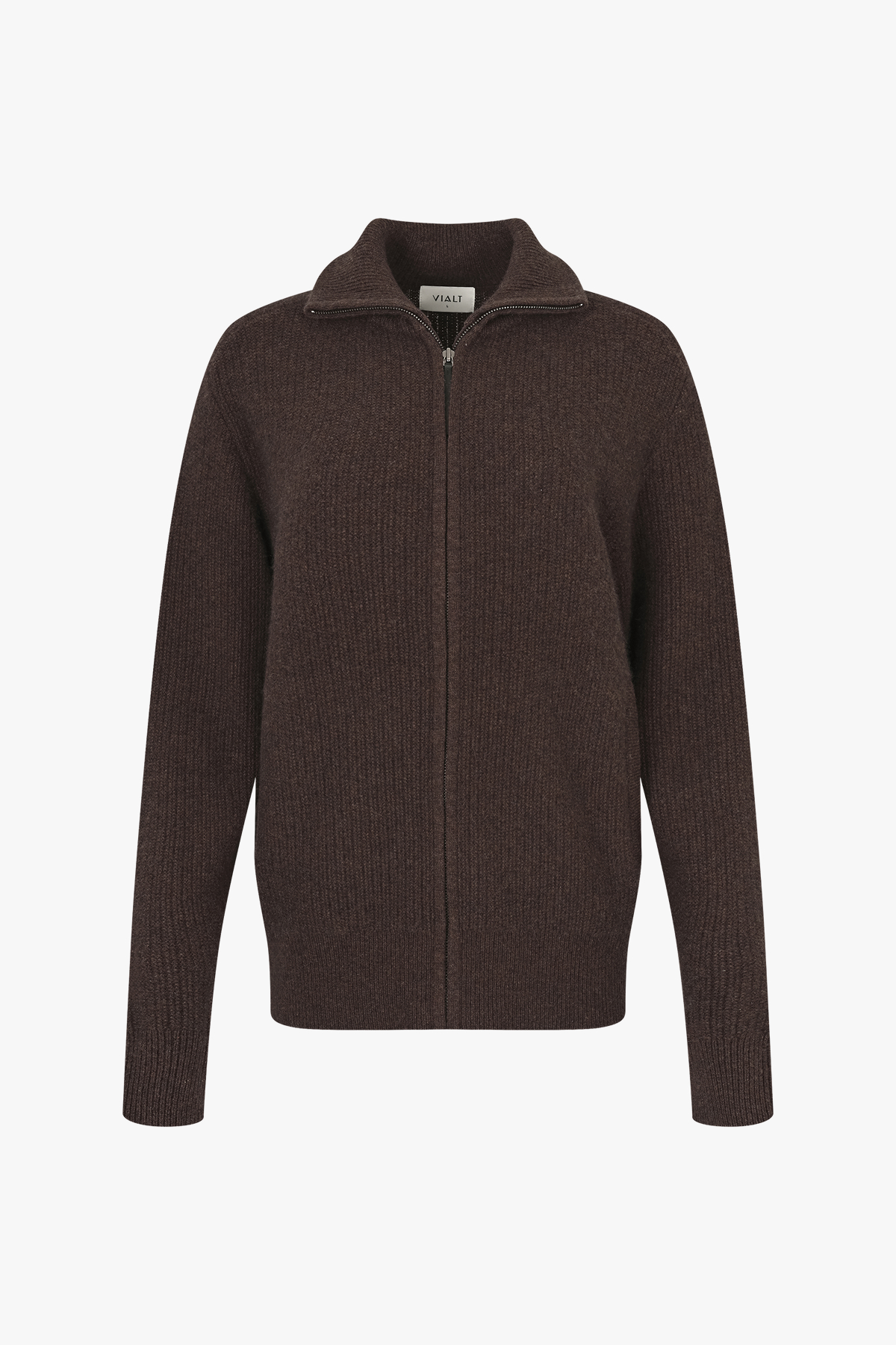 [캐시미어100] 집업 가디건 MAHOGANY BROWN