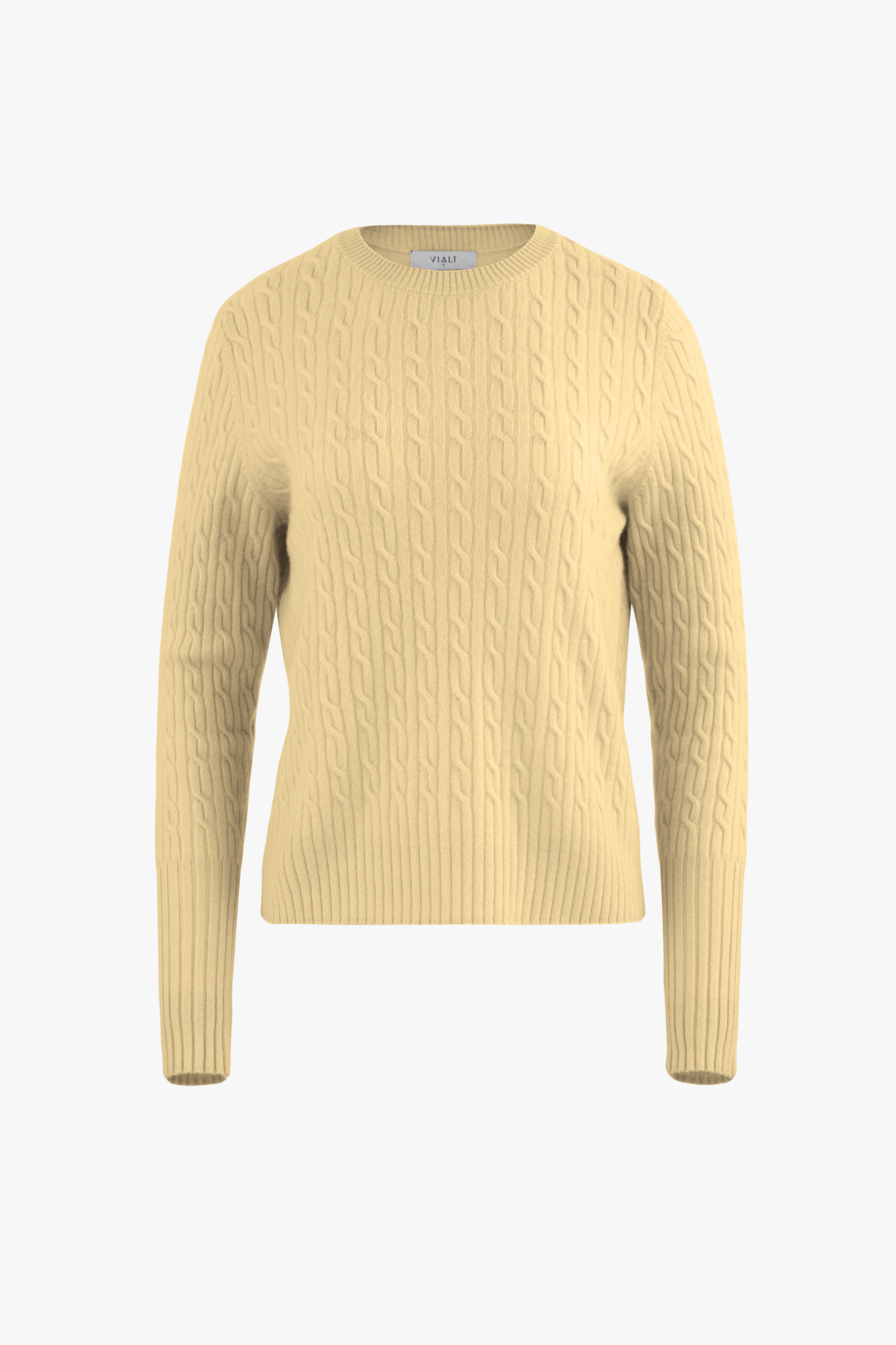 [캐시미어100] 에센셜 케이블 니트 BUTTER YELLOW