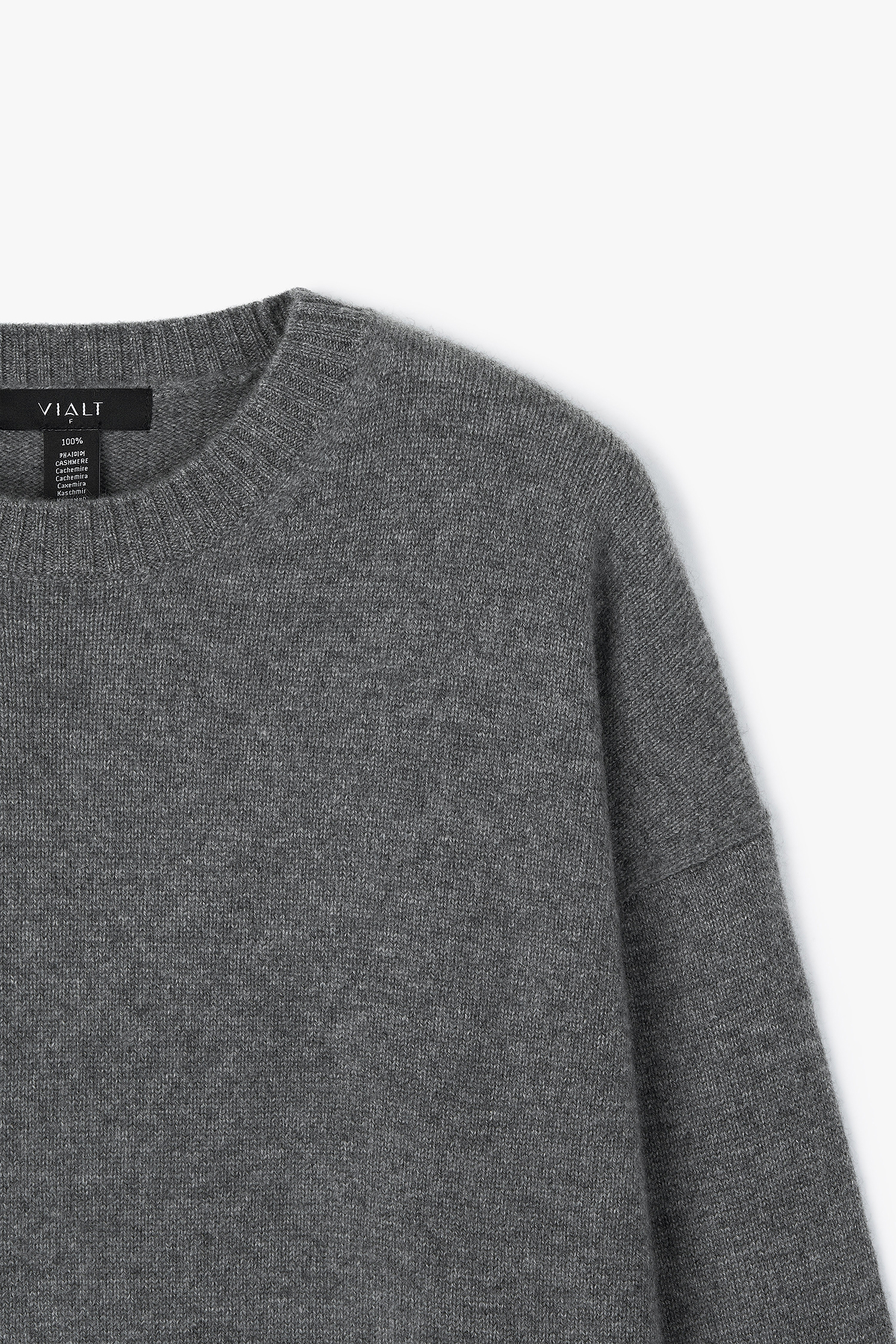 [캐시미어100] 루즈 핏 니트 스웨터 STEEL GRAY