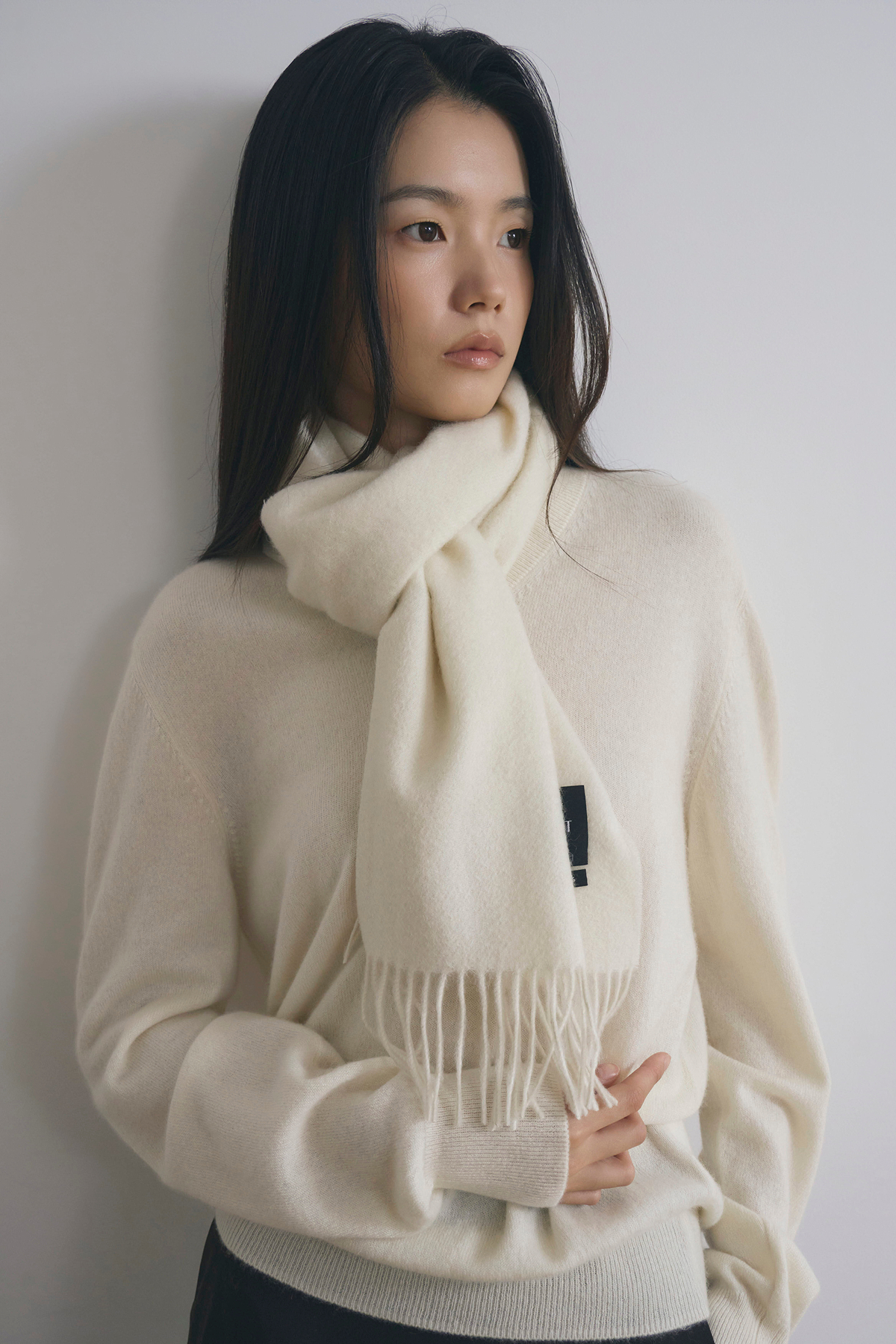 [캐시미어100] 베이직 머플러 WHITE
