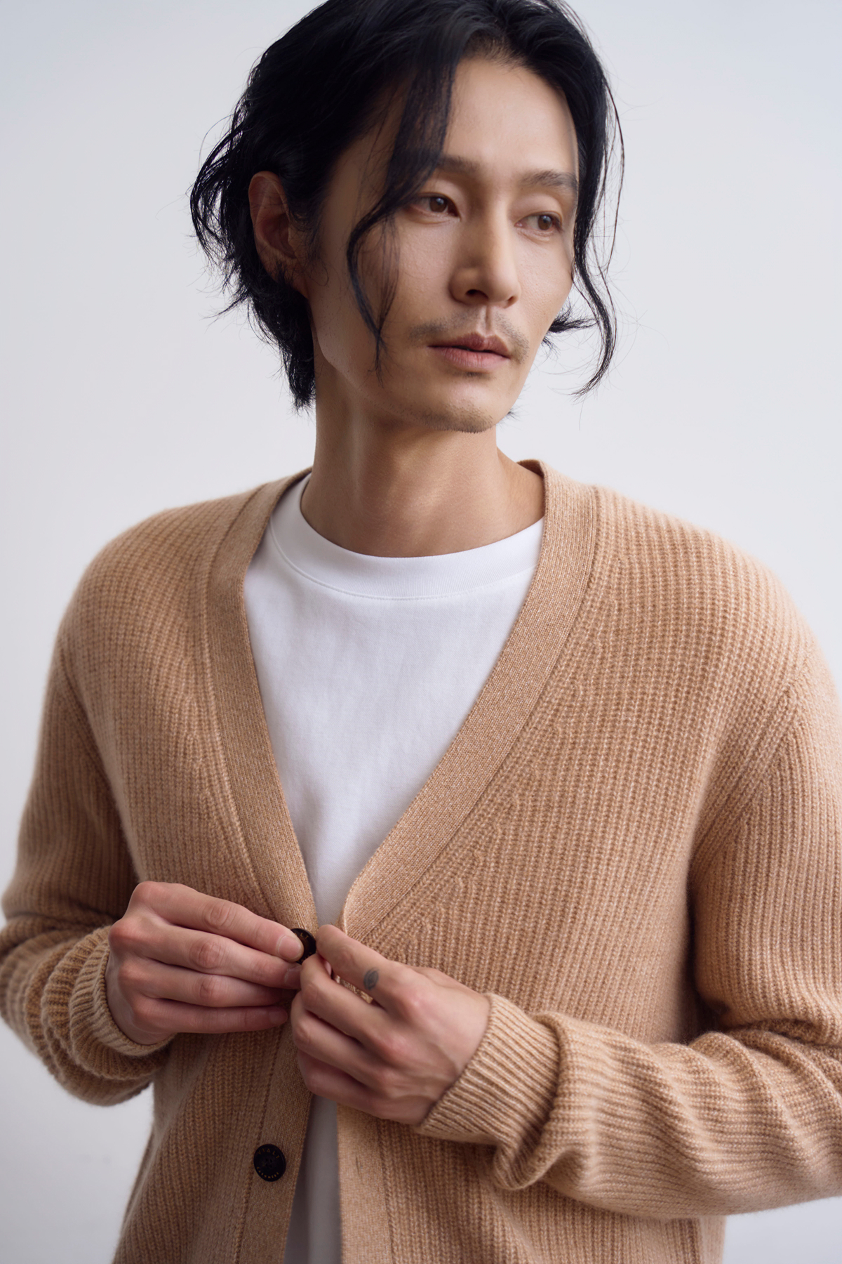 [캐시미어100] 하찌 가디건 CAMEL BEIGE