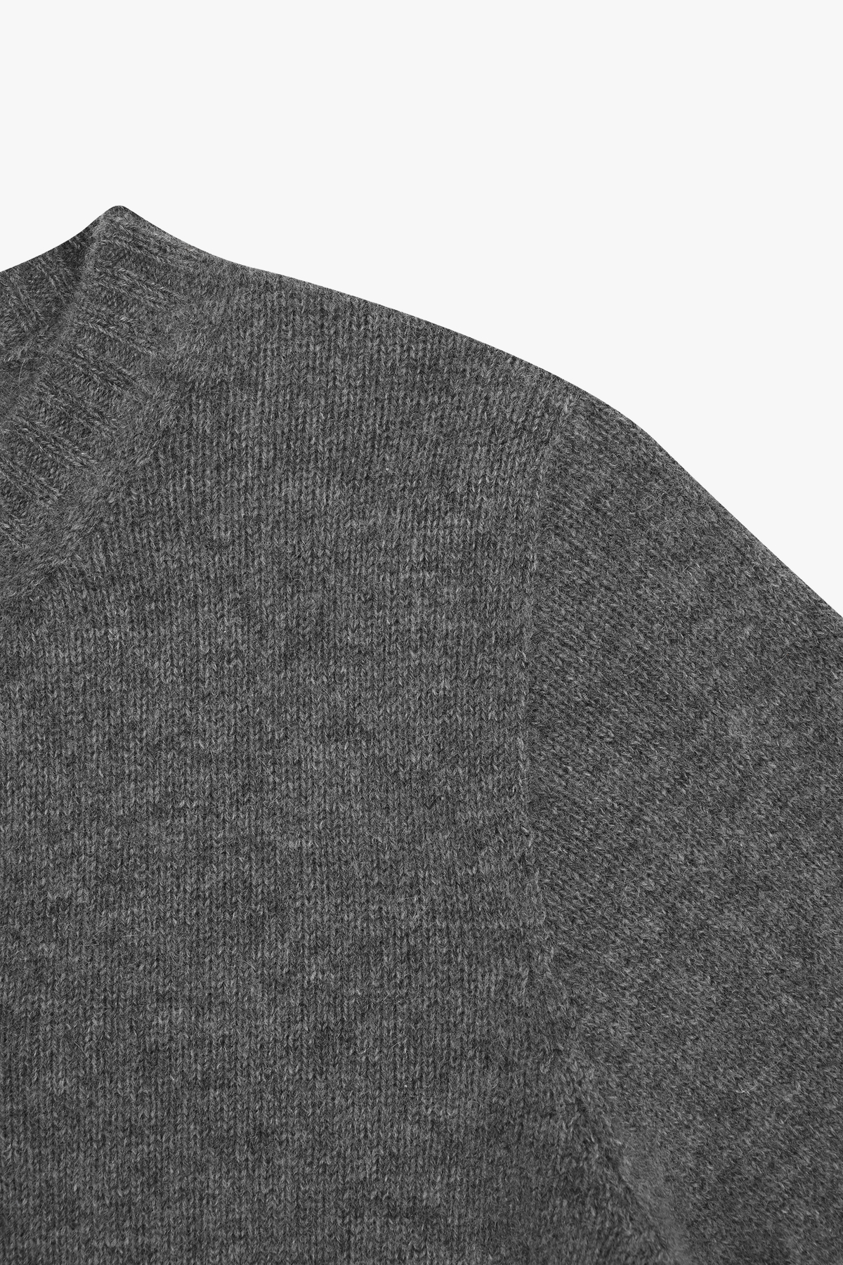 [캐시미어100] 미드게이지 베이직 라운드넥 STEEL GRAY