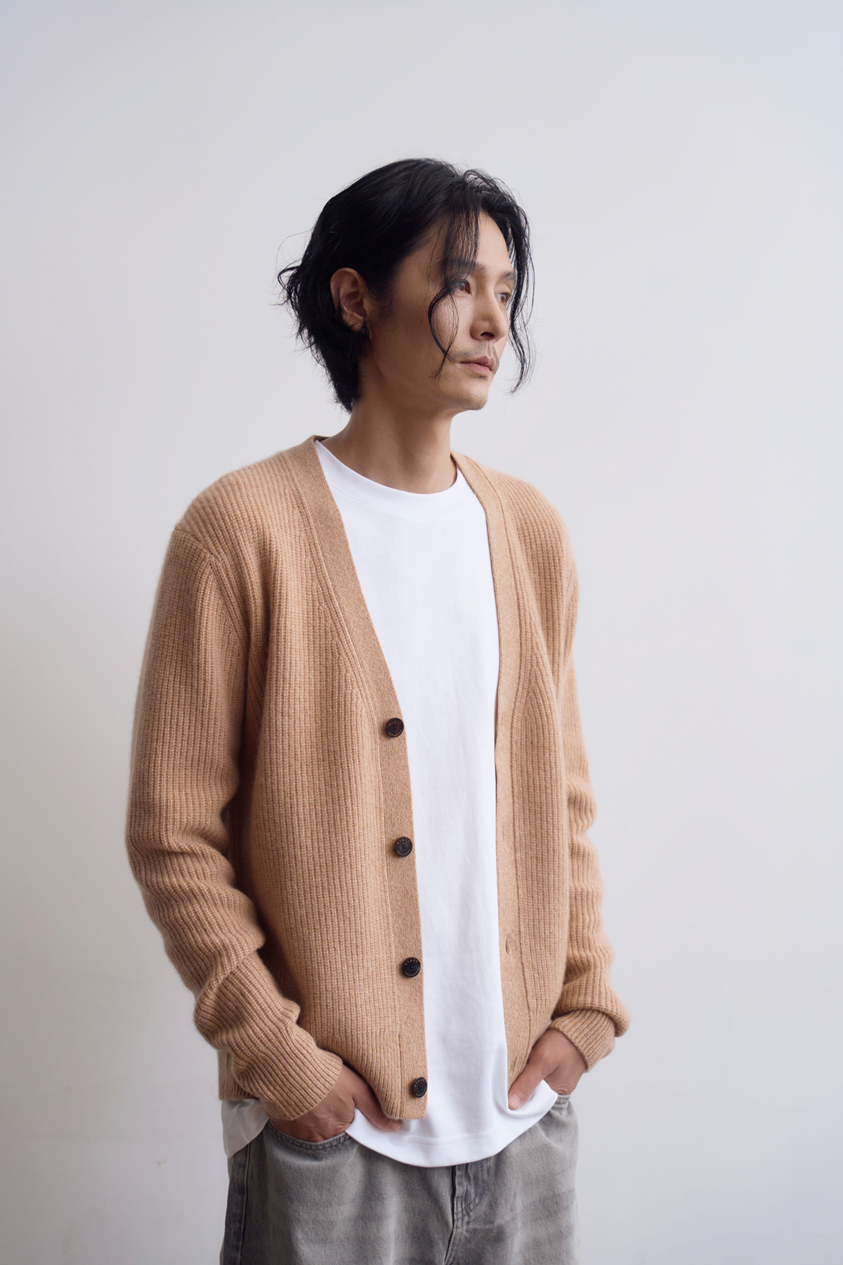 [캐시미어100] 하찌 가디건 CAMEL BEIGE