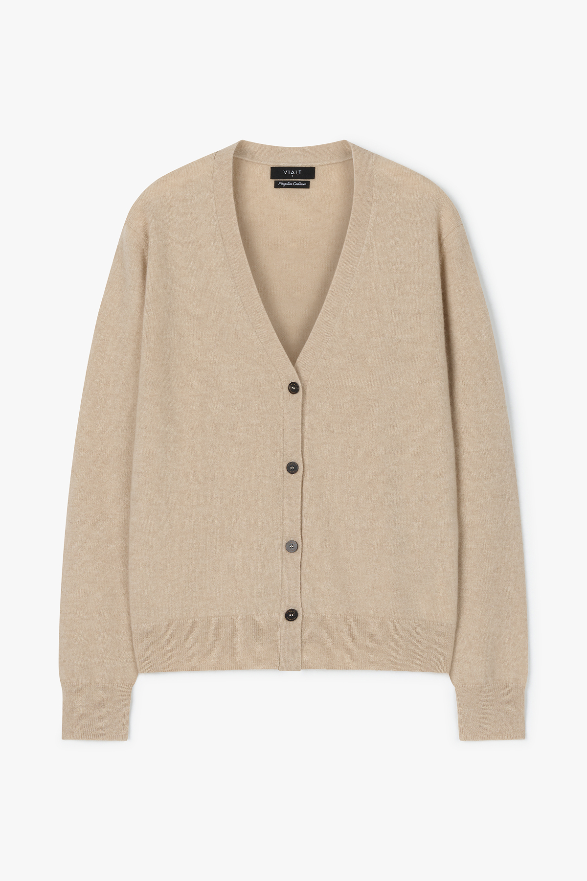 [몽골 캐시미어100] 오가닉 브이넥 가디건 NATURAL BEIGE