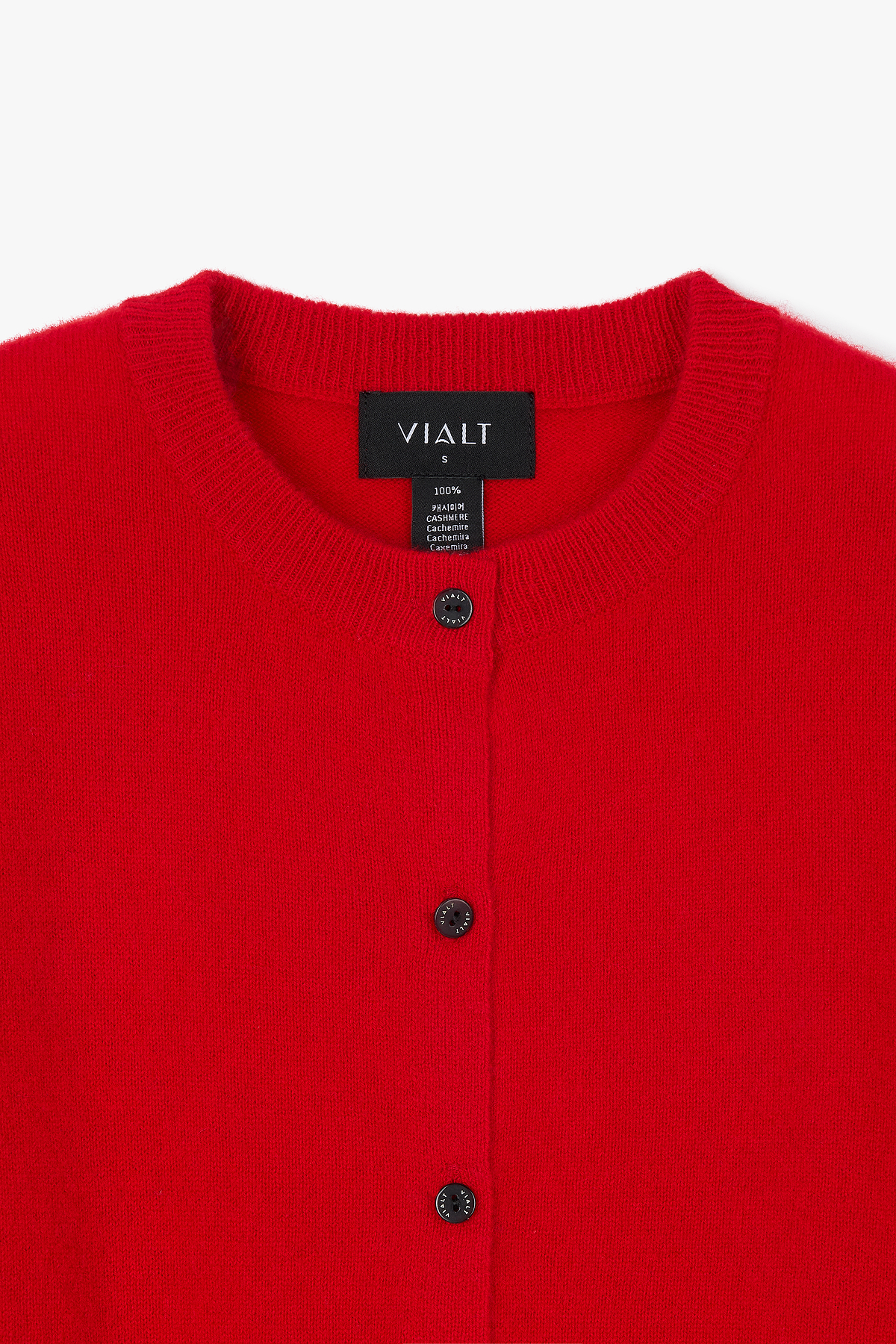 [캐시미어100] 베이직 라운드넥 가디건 RED