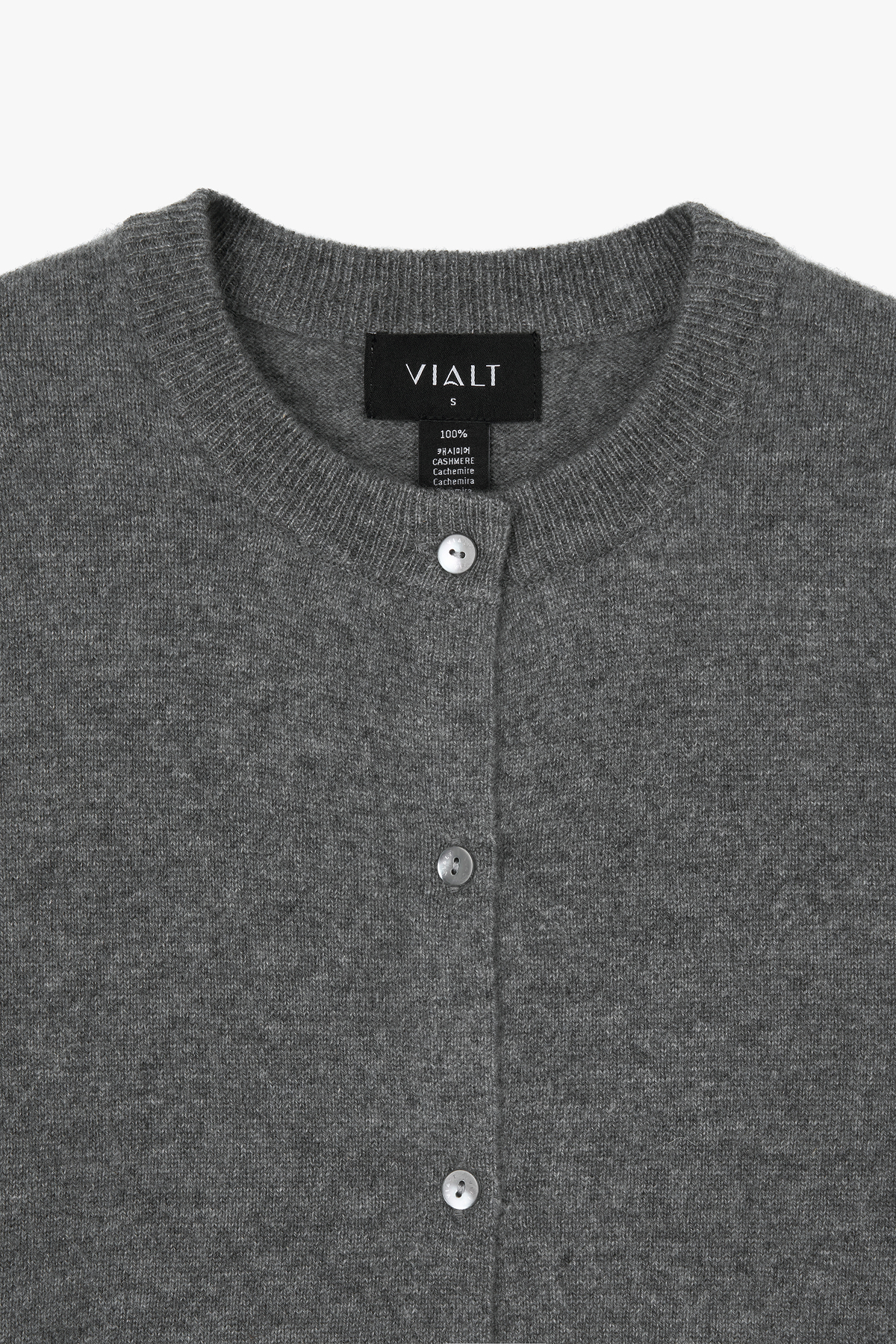 [캐시미어100] 베이직 라운드넥 가디건 STEEL GRAY