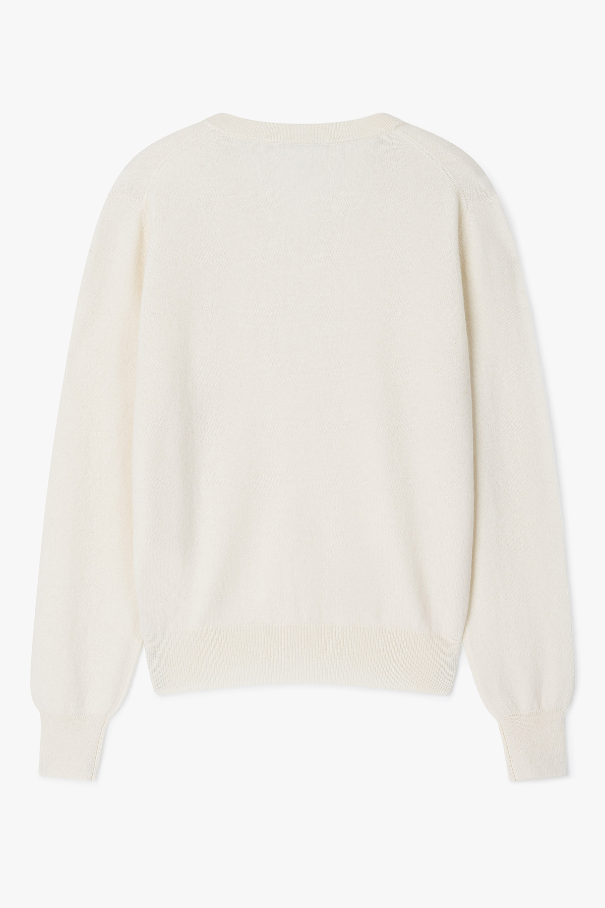 [몽골 캐시미어100] 오가닉 브이넥 니트 NATURAL WHITE
