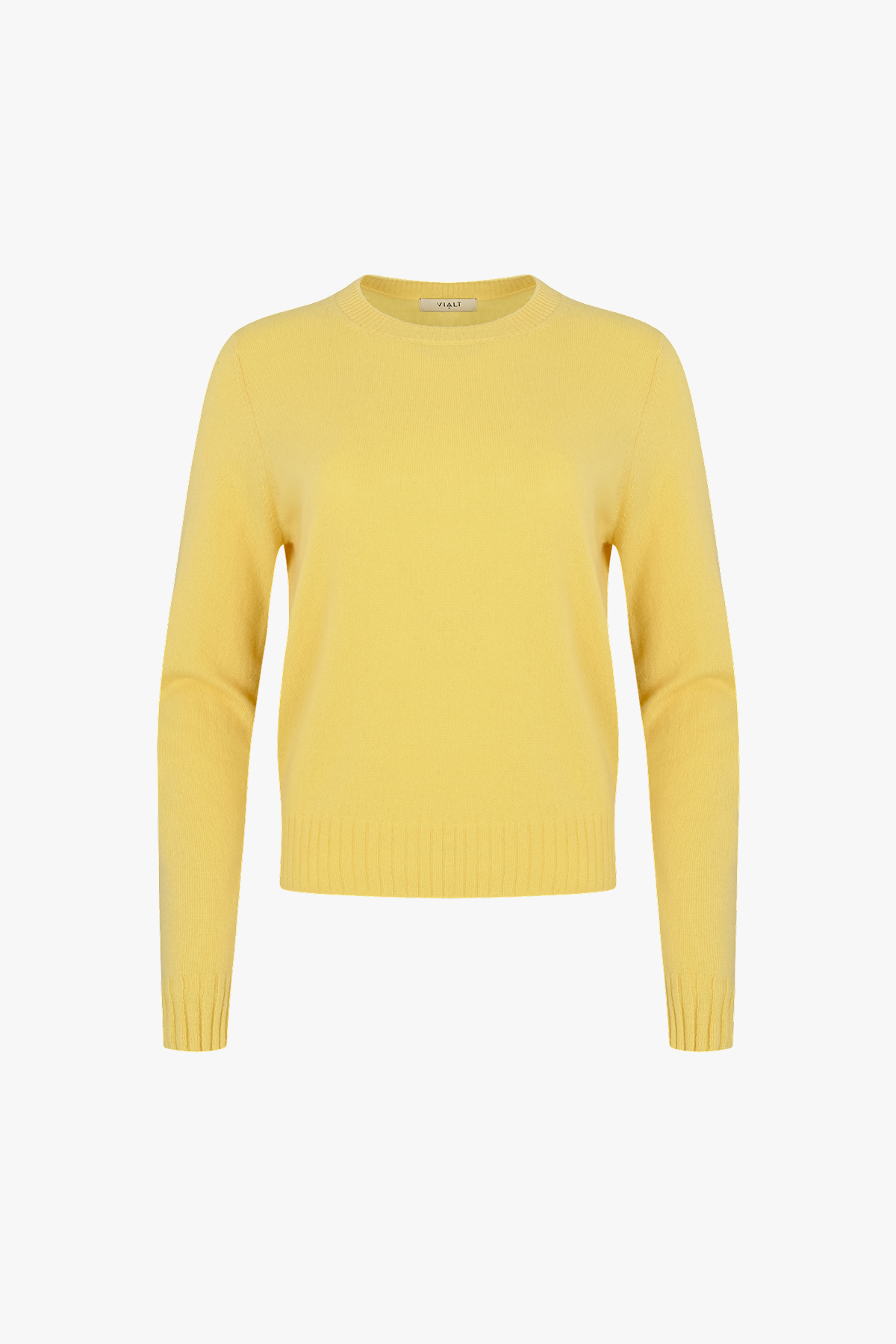 [캐시미어100] 에센셜 베이직 라운드넥 니트 SOFT YELLOW