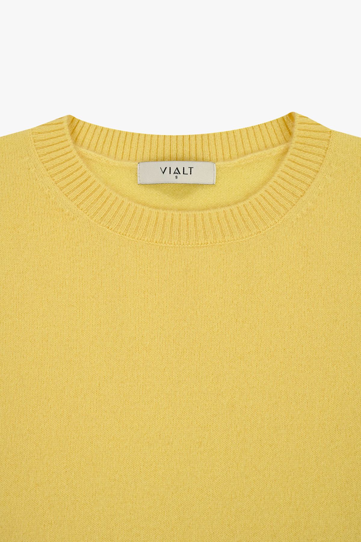 [캐시미어100] 에센셜 베이직 라운드넥 니트 SOFT YELLOW