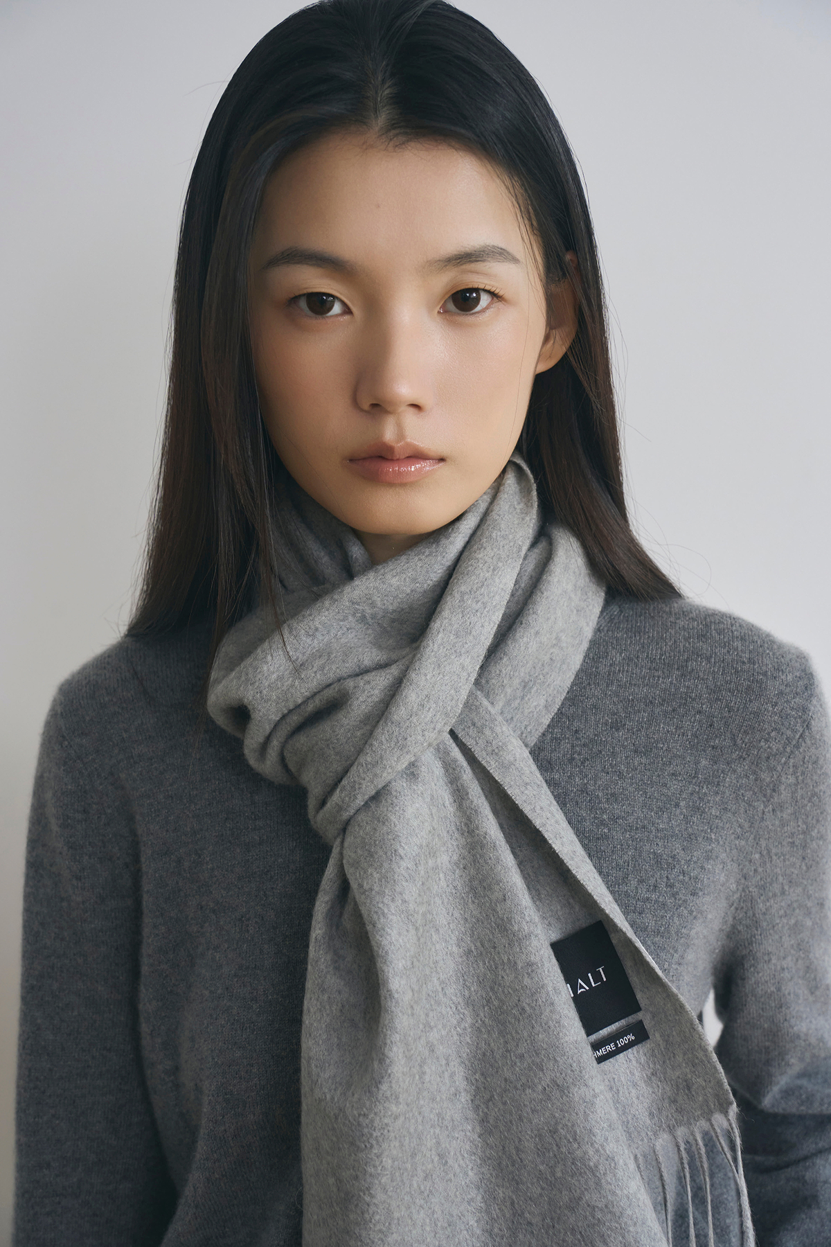 [캐시미어100] 베이직 머플러 MID GRAY