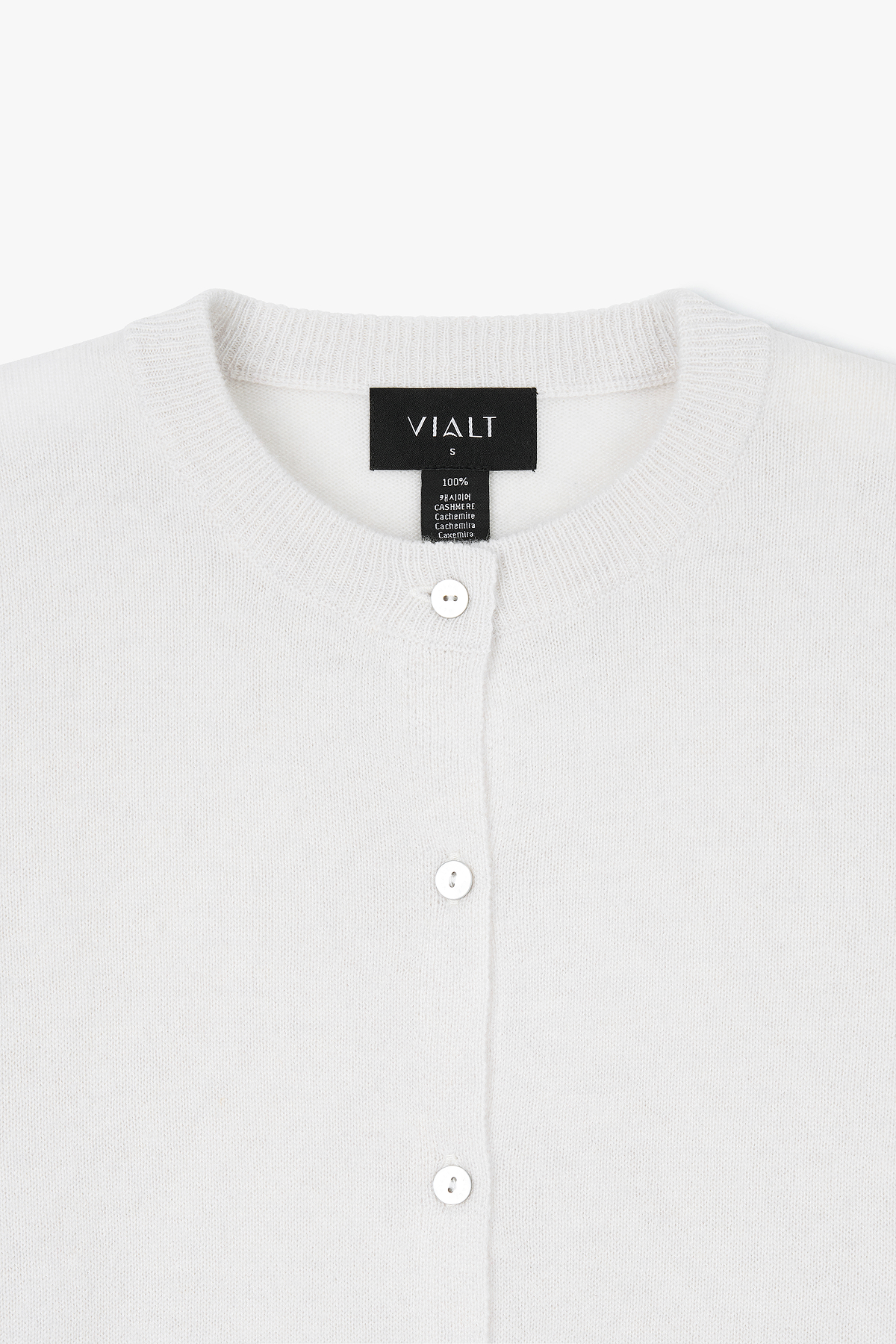 [캐시미어100] 베이직 라운드넥 가디건 LIGHT MELANGE GRAY