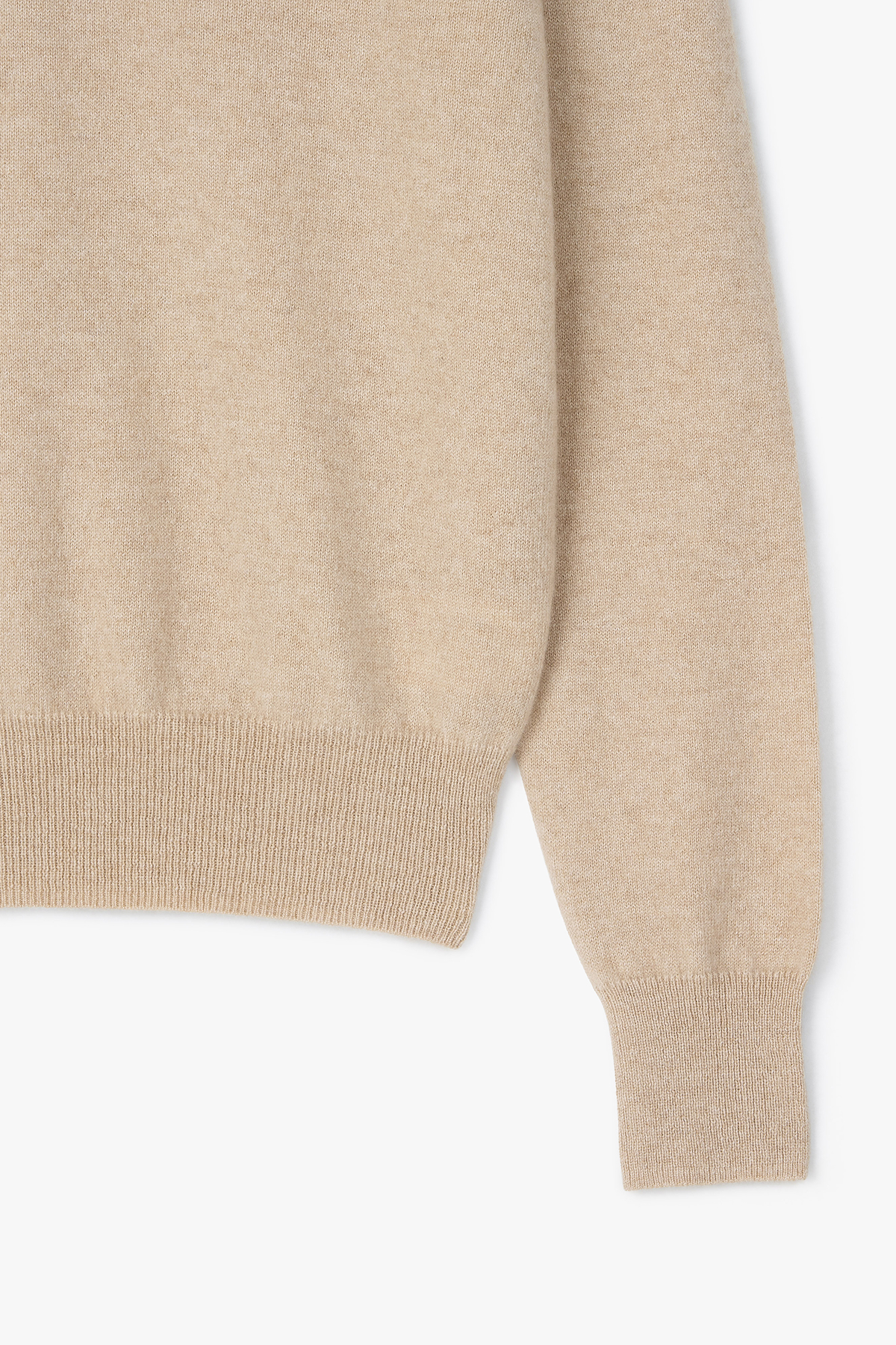 [몽골 캐시미어100] 오가닉 브이넥 니트 NATURAL BEIGE