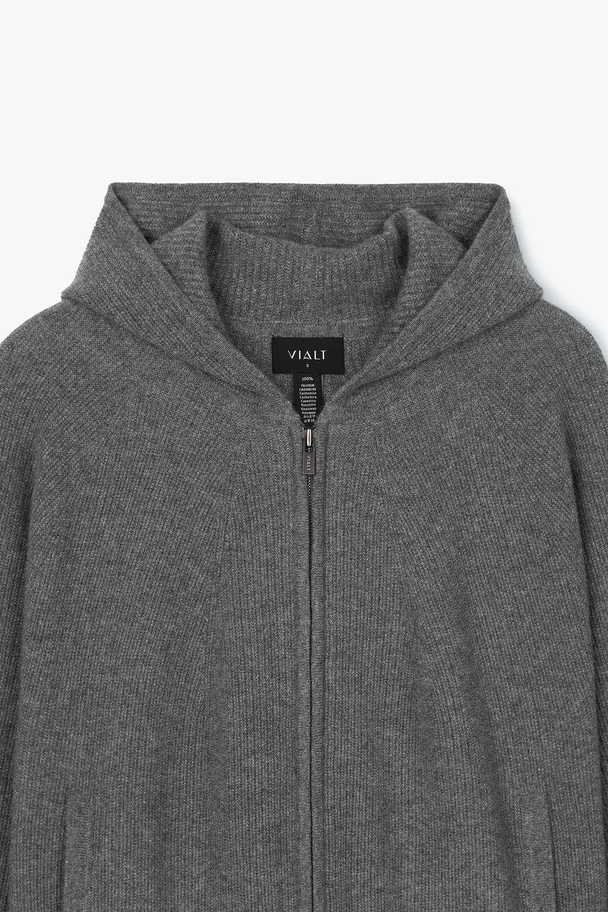 [캐시미어100] 베이직 후드 가디건 STEEL GRAY