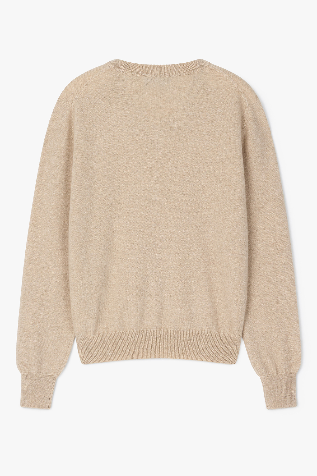 [몽골 캐시미어100] 오가닉 브이넥 니트 NATURAL BEIGE