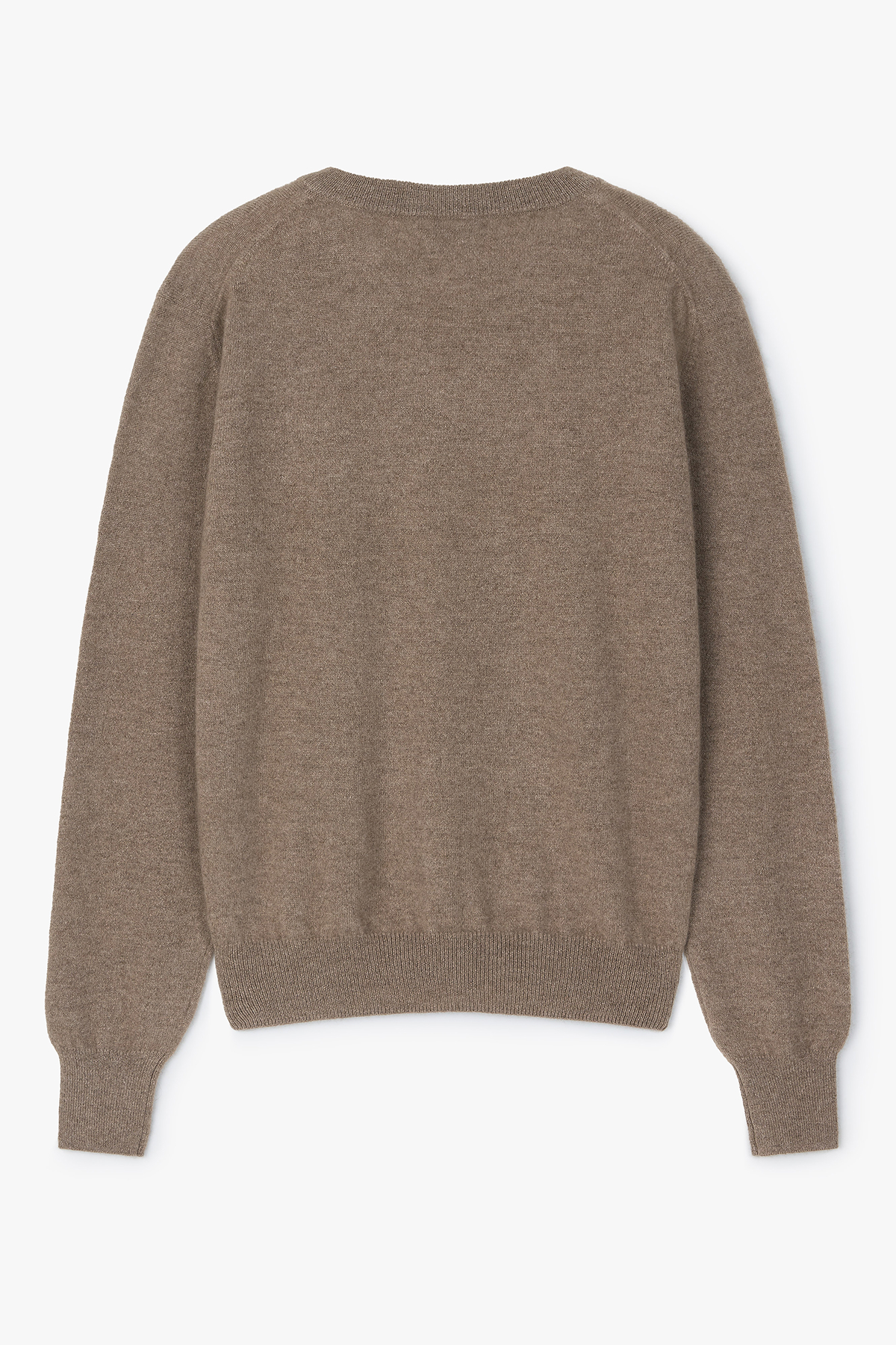 [몽골 캐시미어100] 오가닉 브이넥 니트 NATURAL BROWN