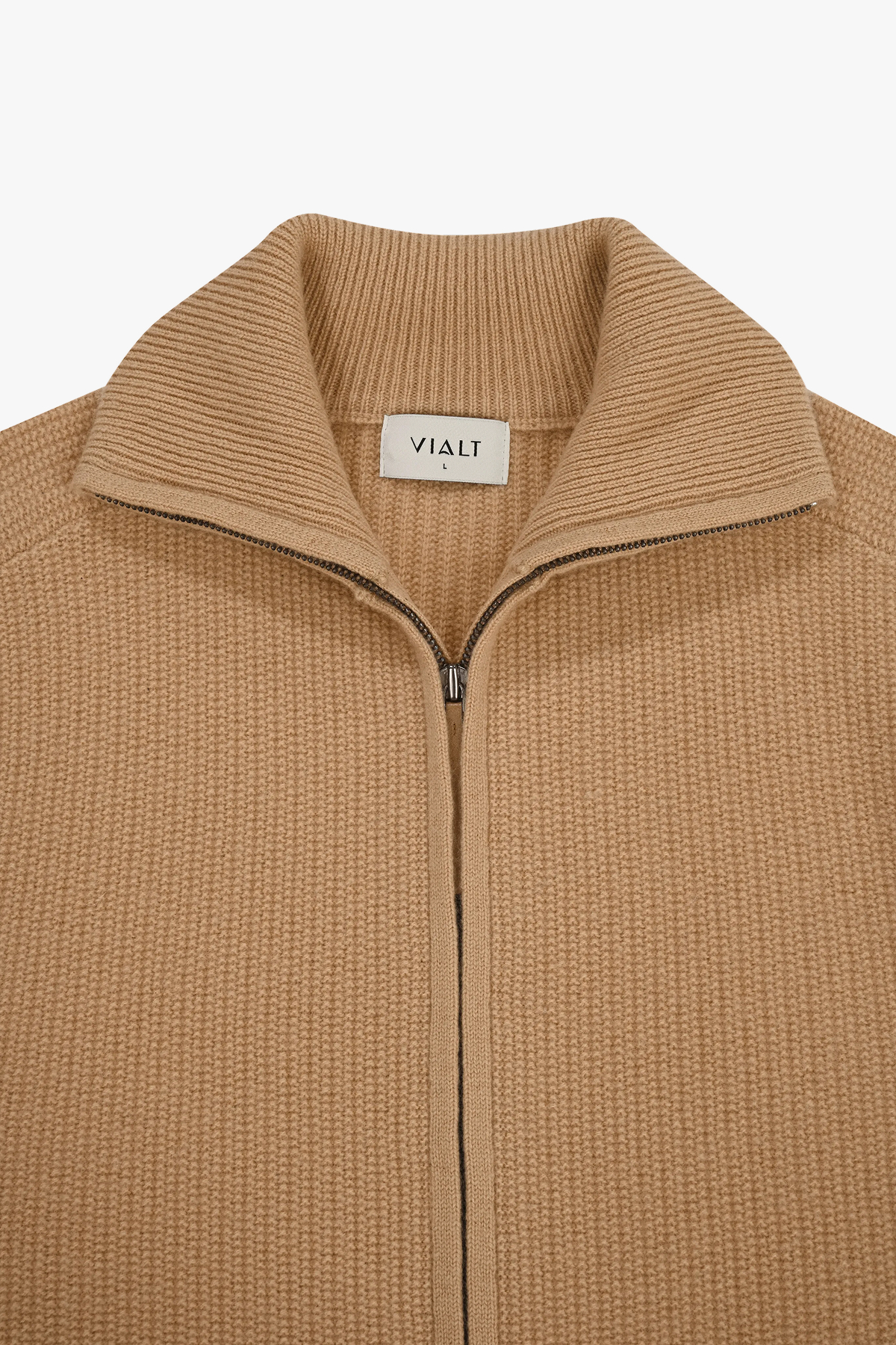 [캐시미어100] 집업 가디건 SOFT CAMEL