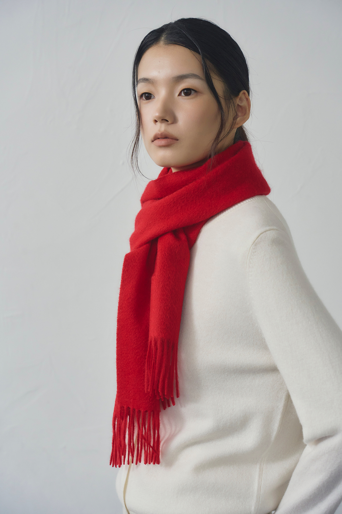 [캐시미어100] 베이직 머플러 RED