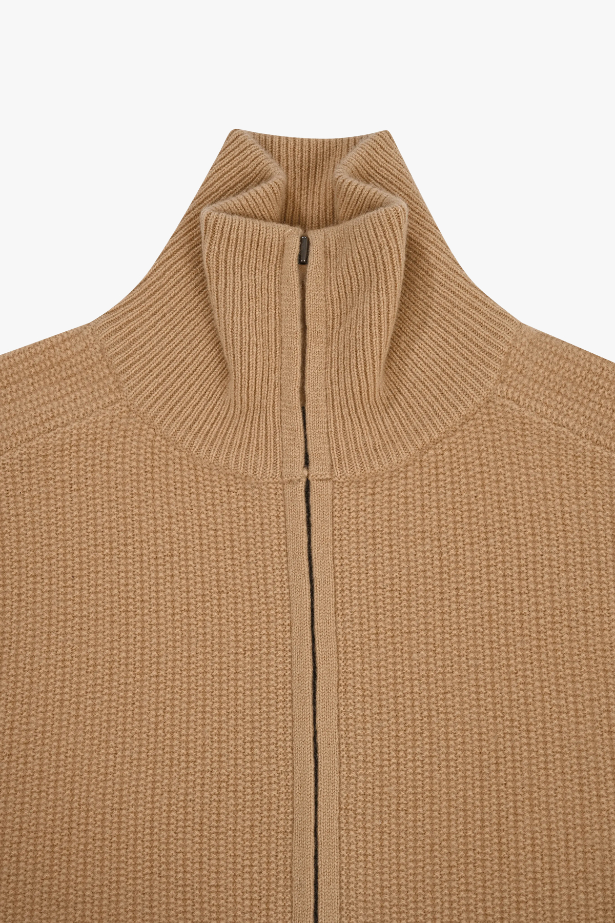 [캐시미어100] 집업 가디건 SOFT CAMEL