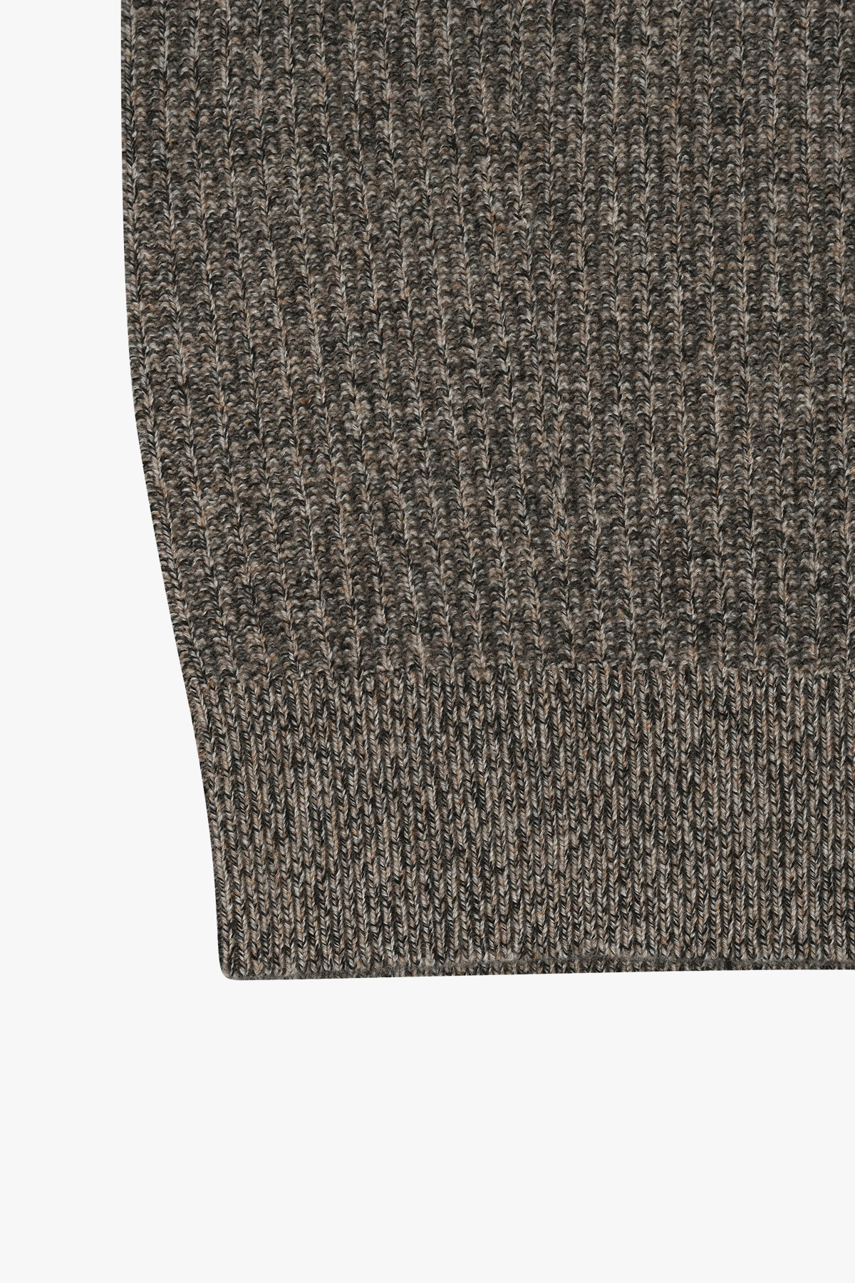 [캐시미어100] 하찌 라운드 니트 TWEED BROWN
