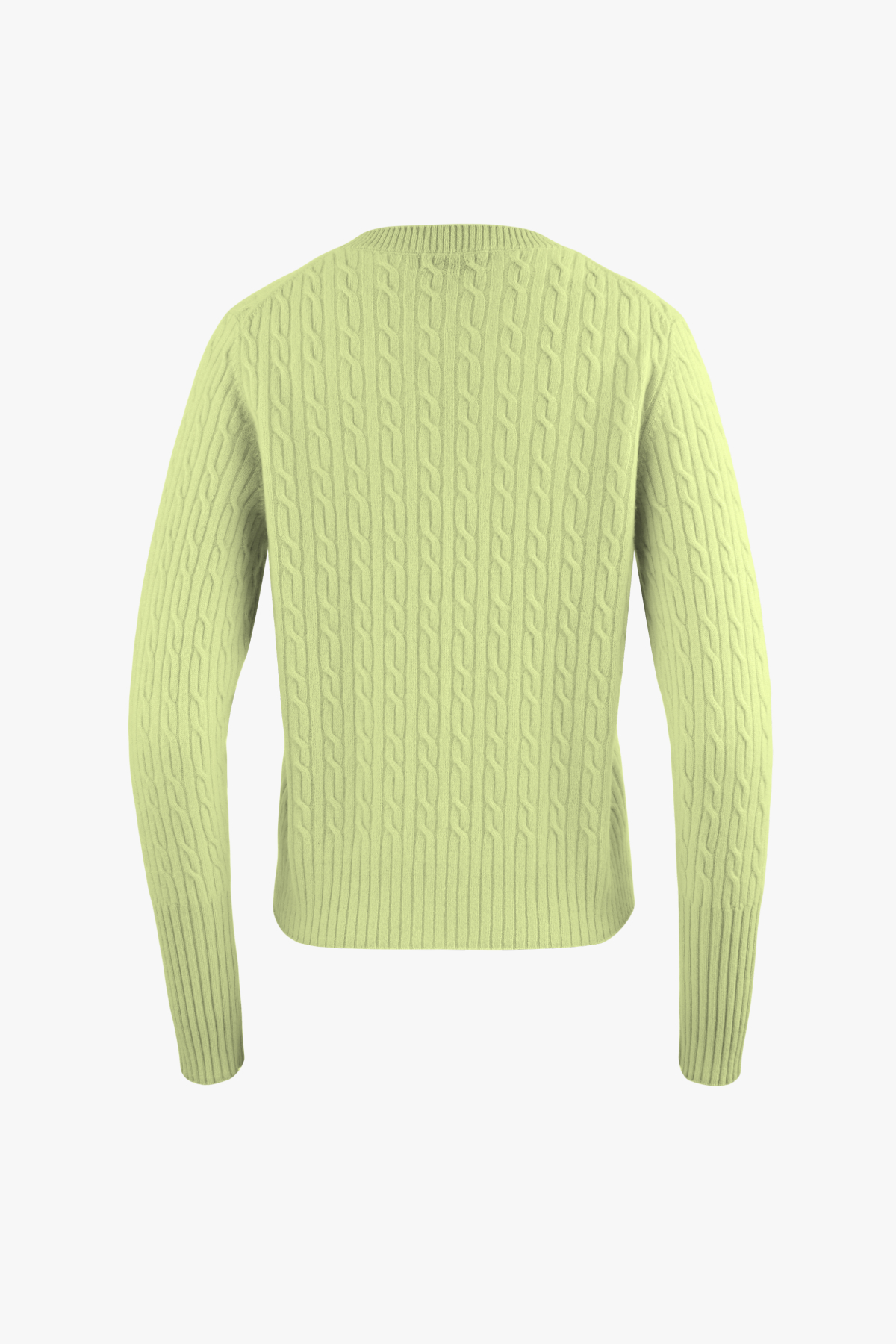 [캐시미어100] 에센셜 케이블 니트 LEMON GREEN