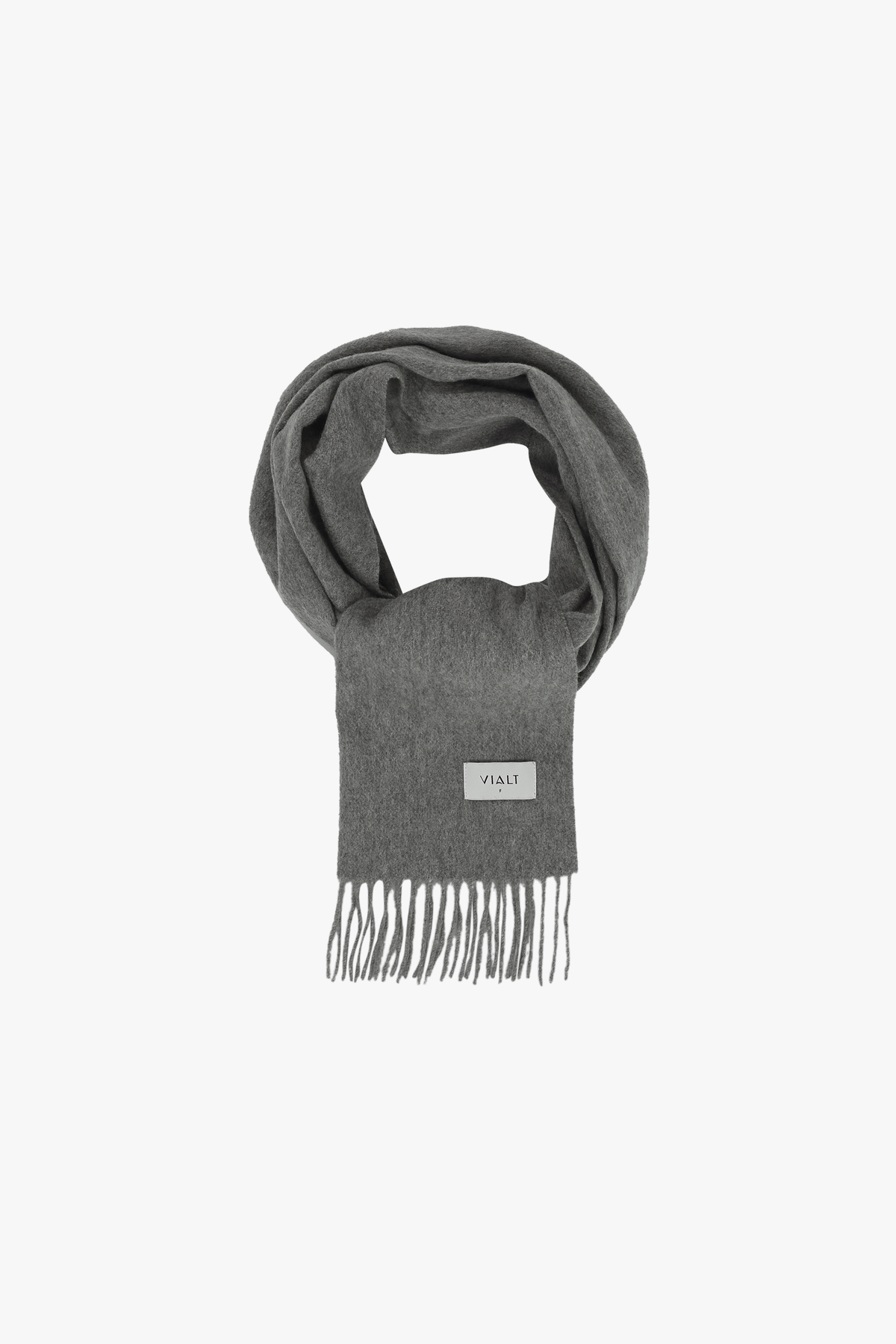 [캐시미어100] 베이직 프링지 머플러 MID GRAY