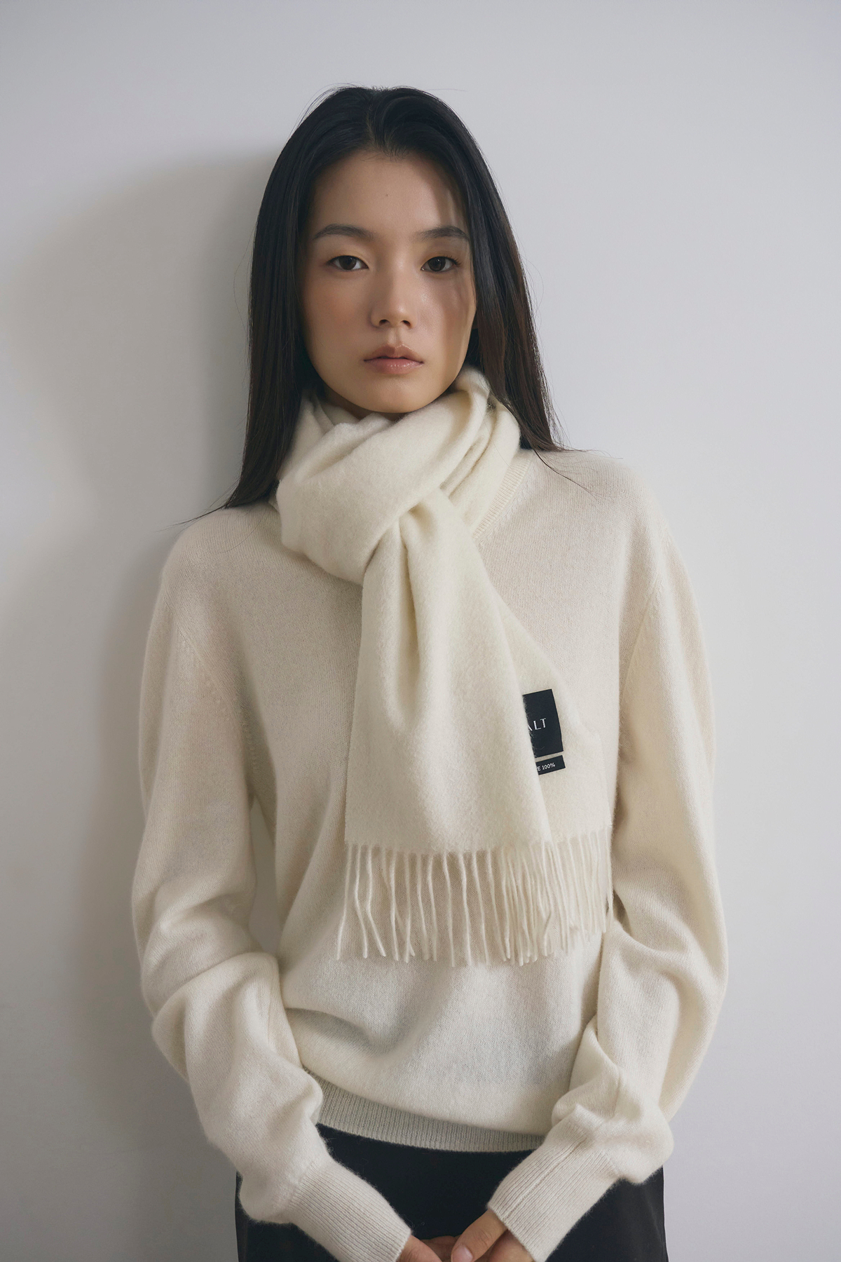 [캐시미어100] 베이직 머플러 WHITE