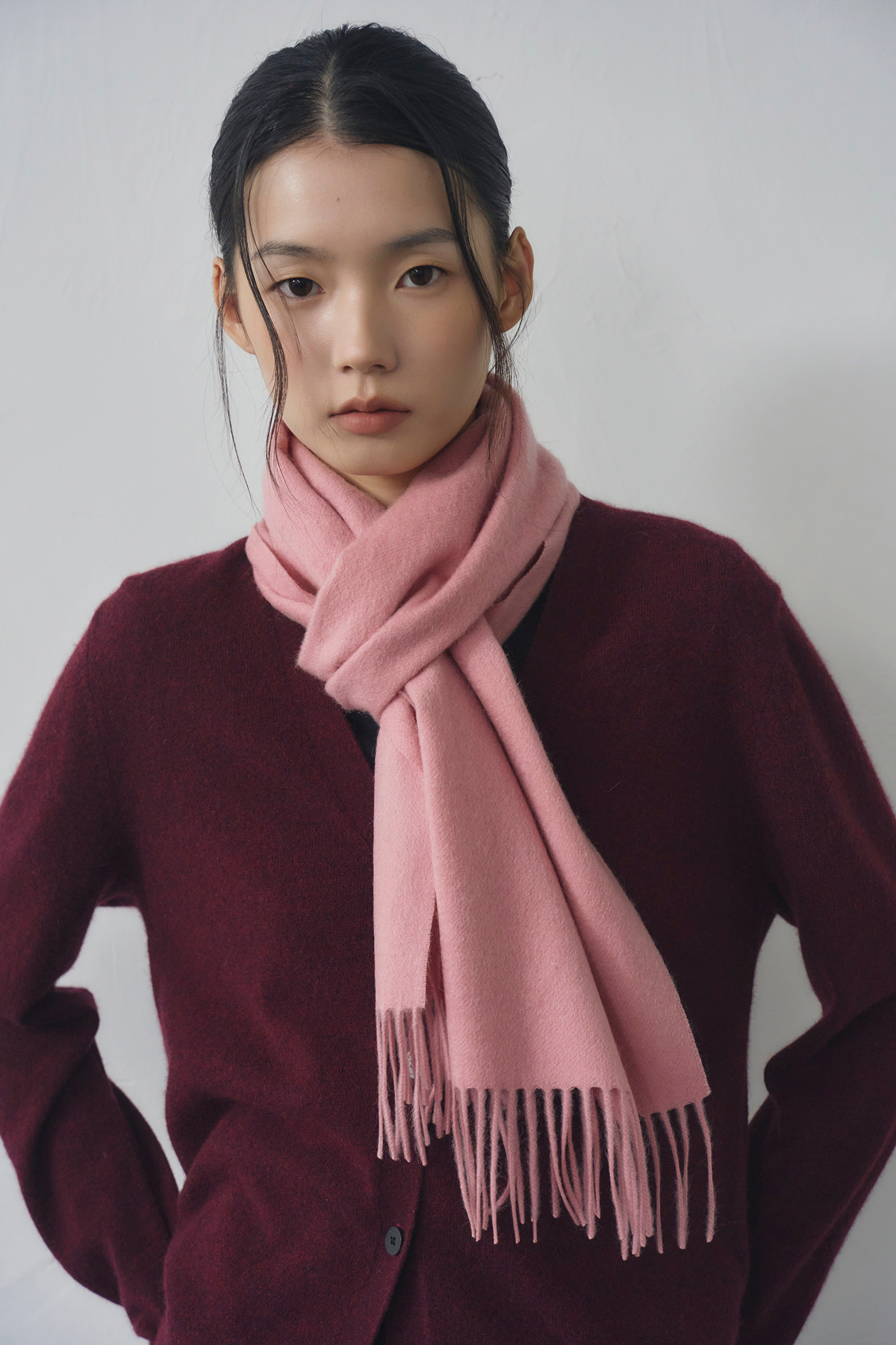 [캐시미어100] 베이직 머플러 PINK