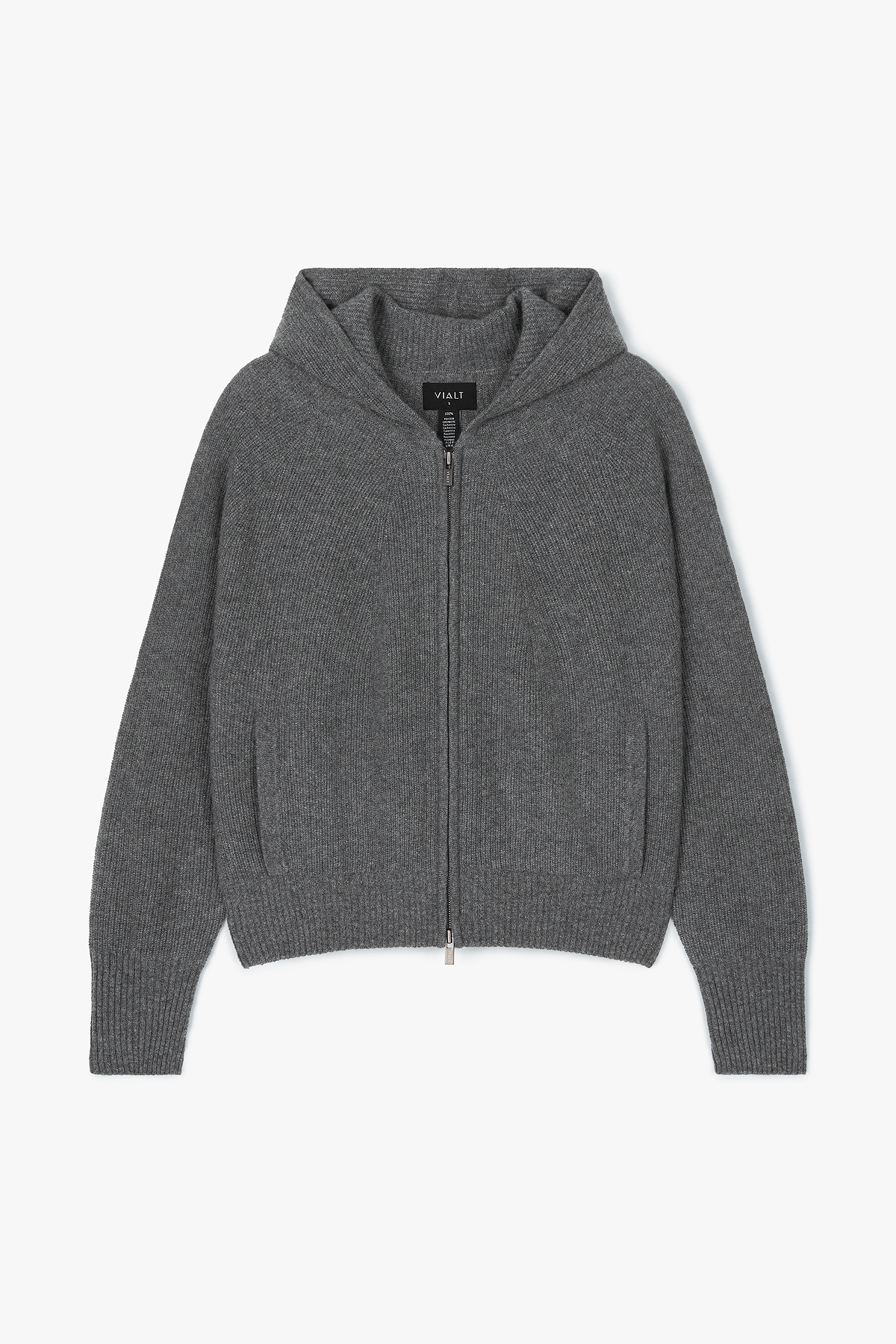 [캐시미어100] 베이직 후드 가디건 STEEL GRAY
