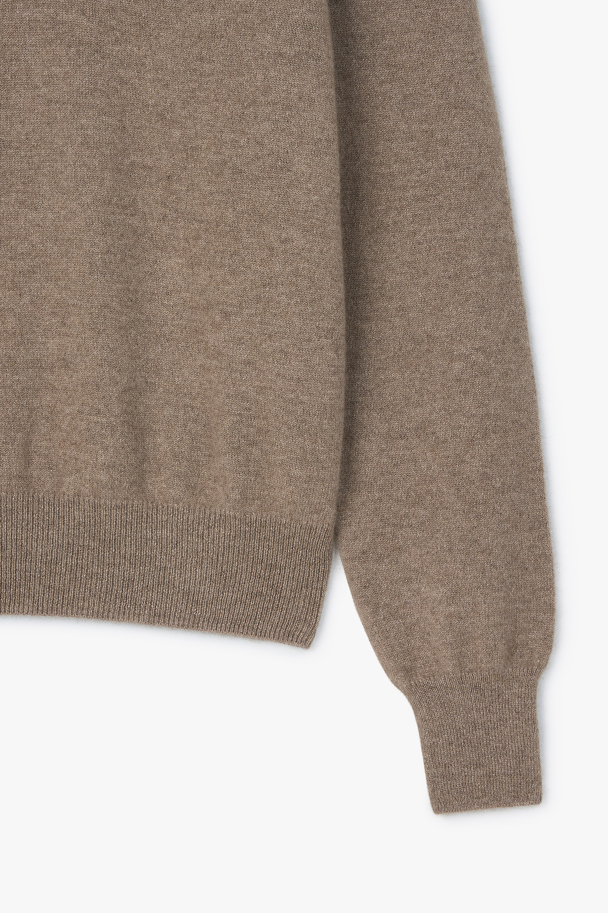 [몽골 캐시미어100] 오가닉 브이넥 니트 NATURAL BROWN