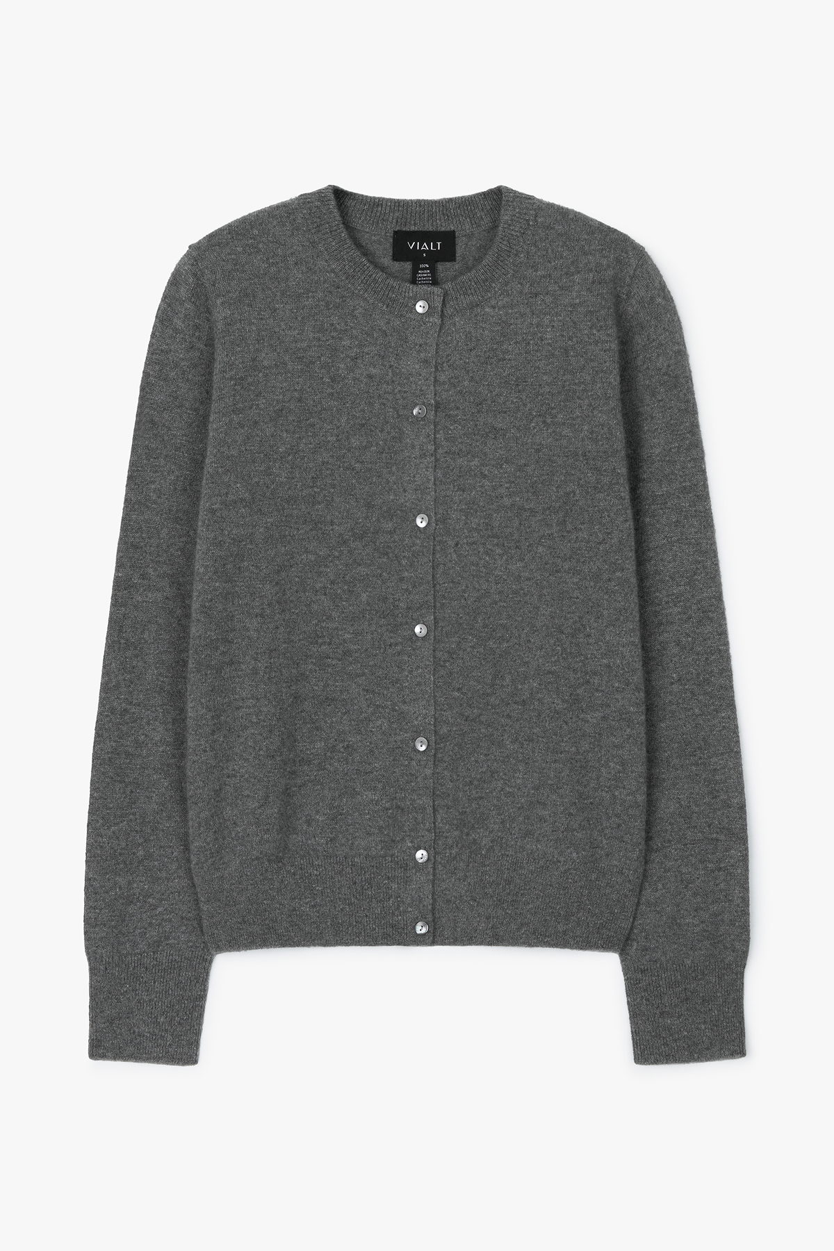 [캐시미어100] 베이직 라운드넥 가디건 STEEL GRAY