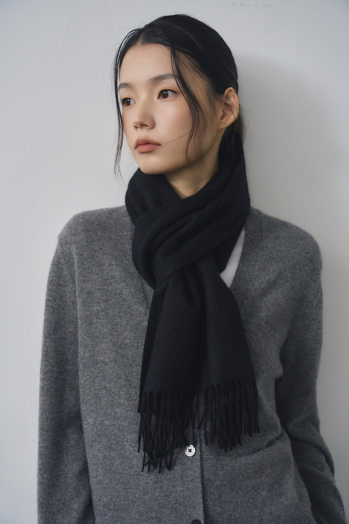 [캐시미어100] 베이직 머플러 MID GRAY 복제