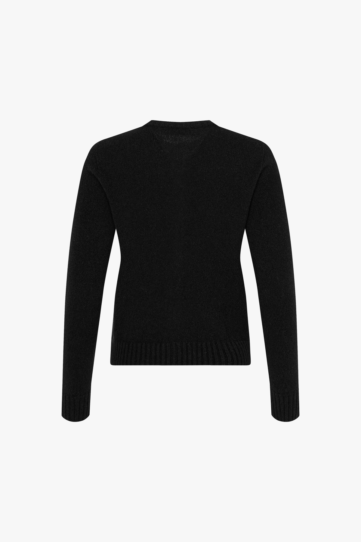 [캐시미어100] 미드게이지 베이직 라운드넥 BLACK
