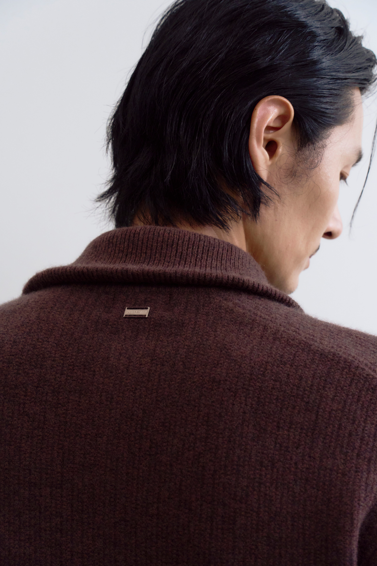 [캐시미어100] 집업 가디건 MAHOGANY BROWN