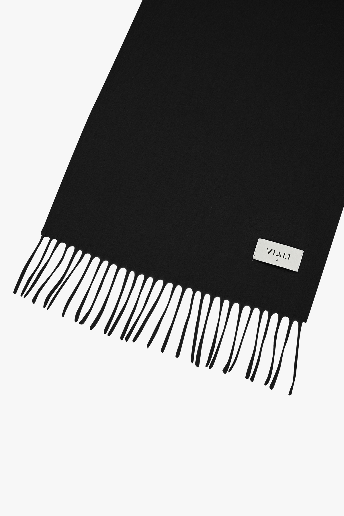 [캐시미어100] 베이직 프링지 머플러 BLACK