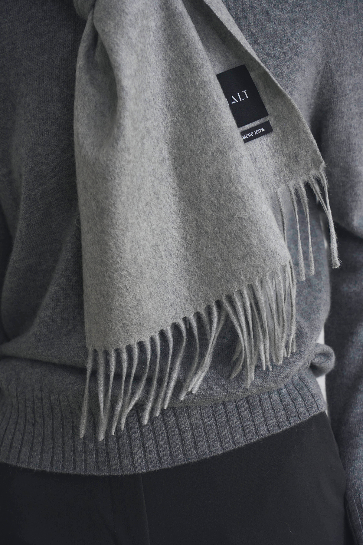 [캐시미어100] 베이직 머플러 MID GRAY