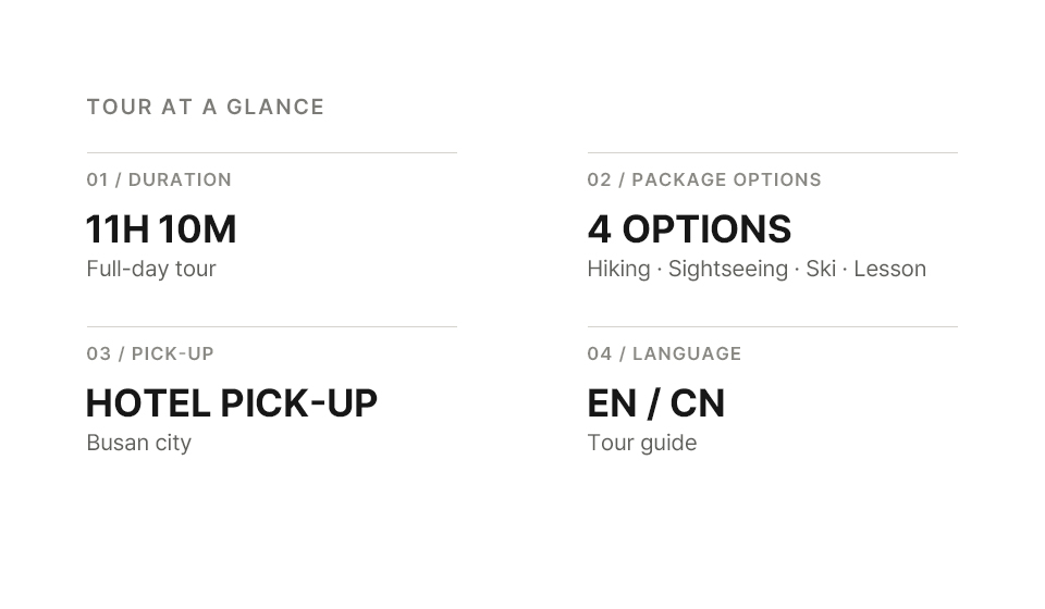 Muju Deogyusan Ski & Hiking Day Tour from Busan